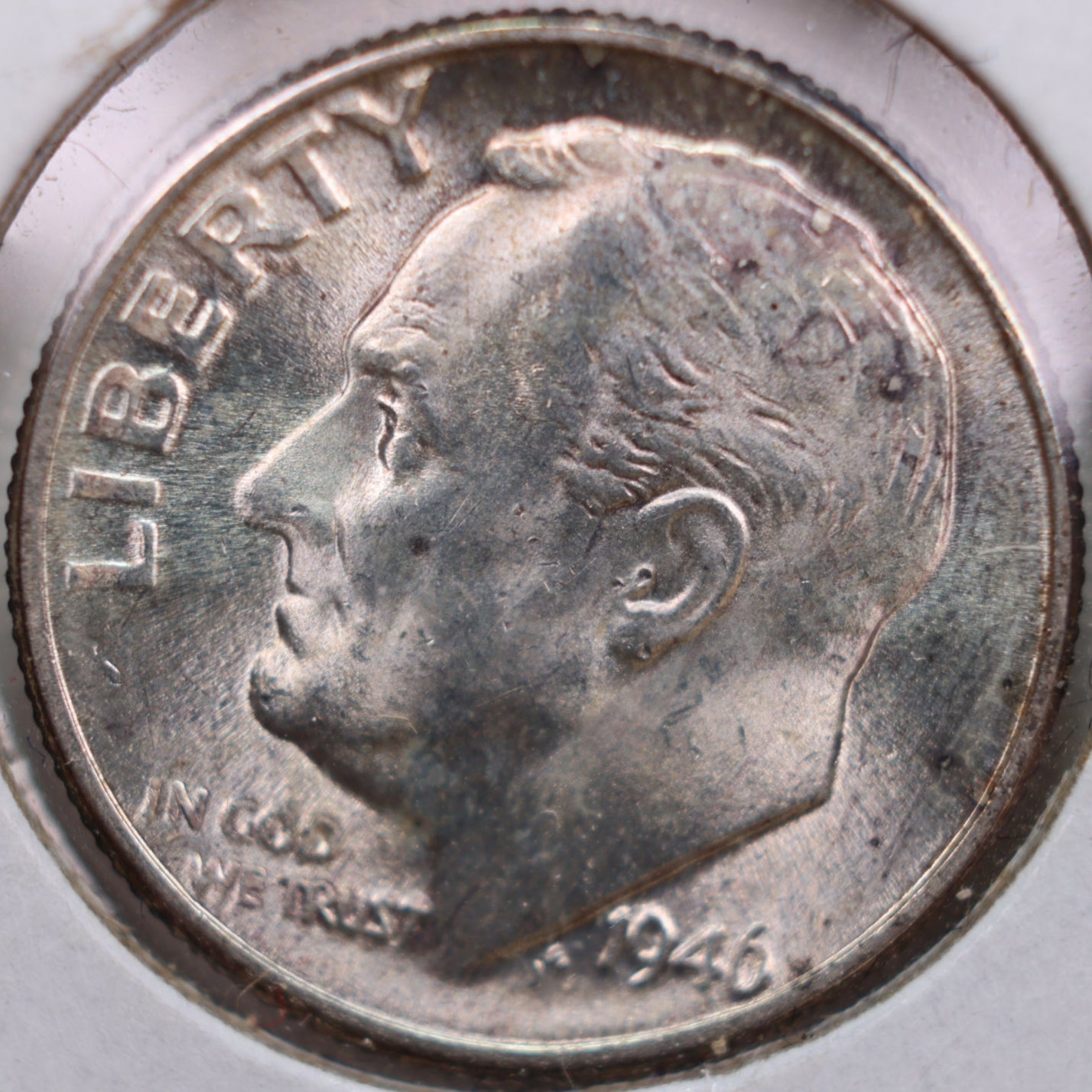 1946-D Roosevelt Silver Dime, Mint State Uncirculated Coin, Store #DE0261