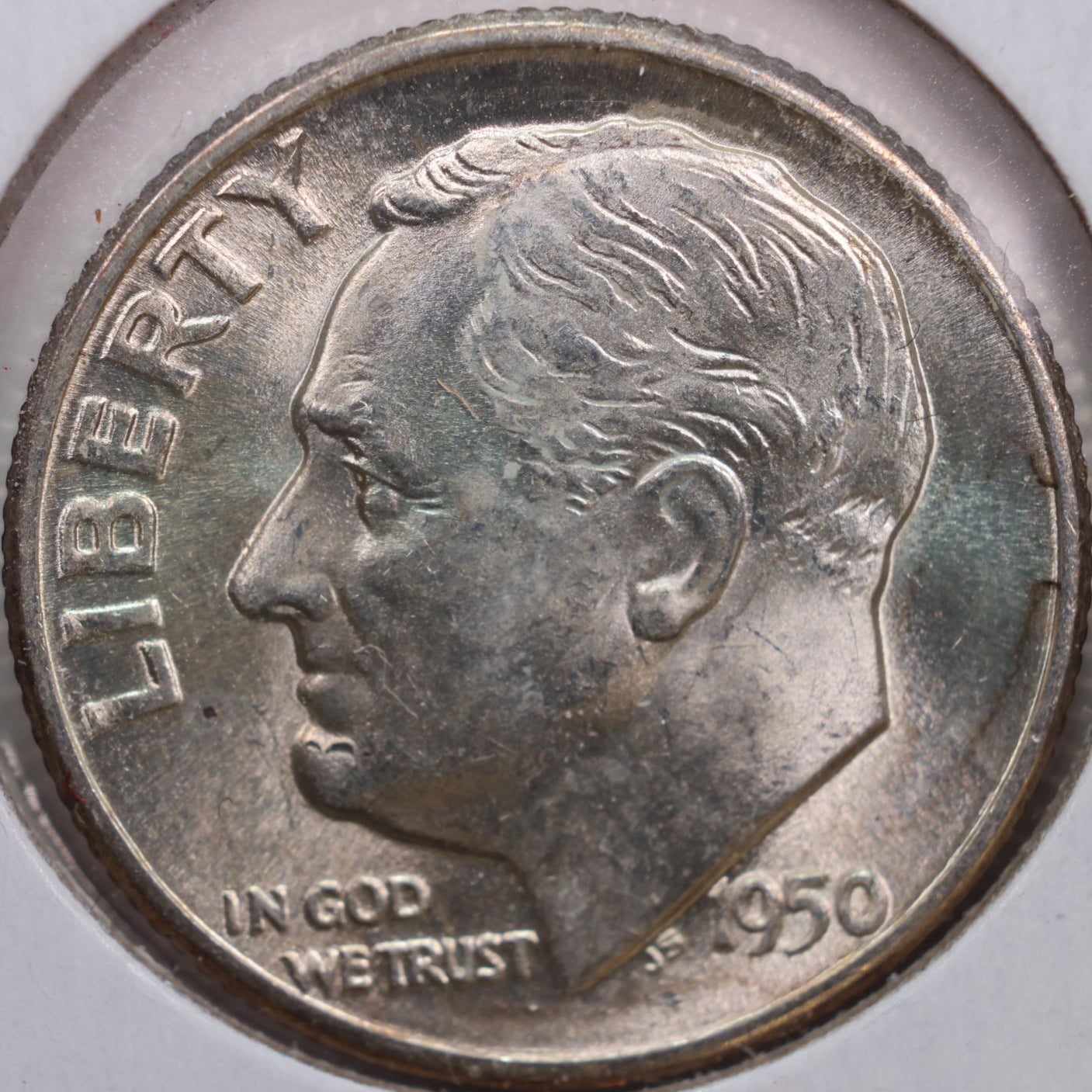 1950-D Roosevelt Silver Dime, Mint State Uncirculated Coin, Store #DE0277