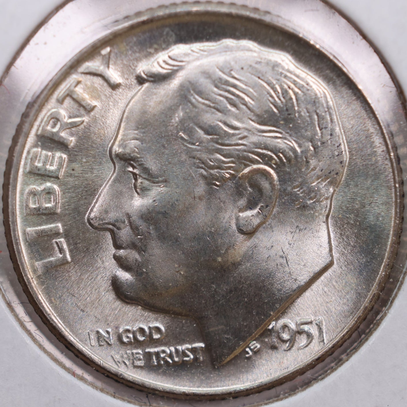 1951-D Roosevelt Silver Dime, Mint State Uncirculated Coin, Store #DE0280