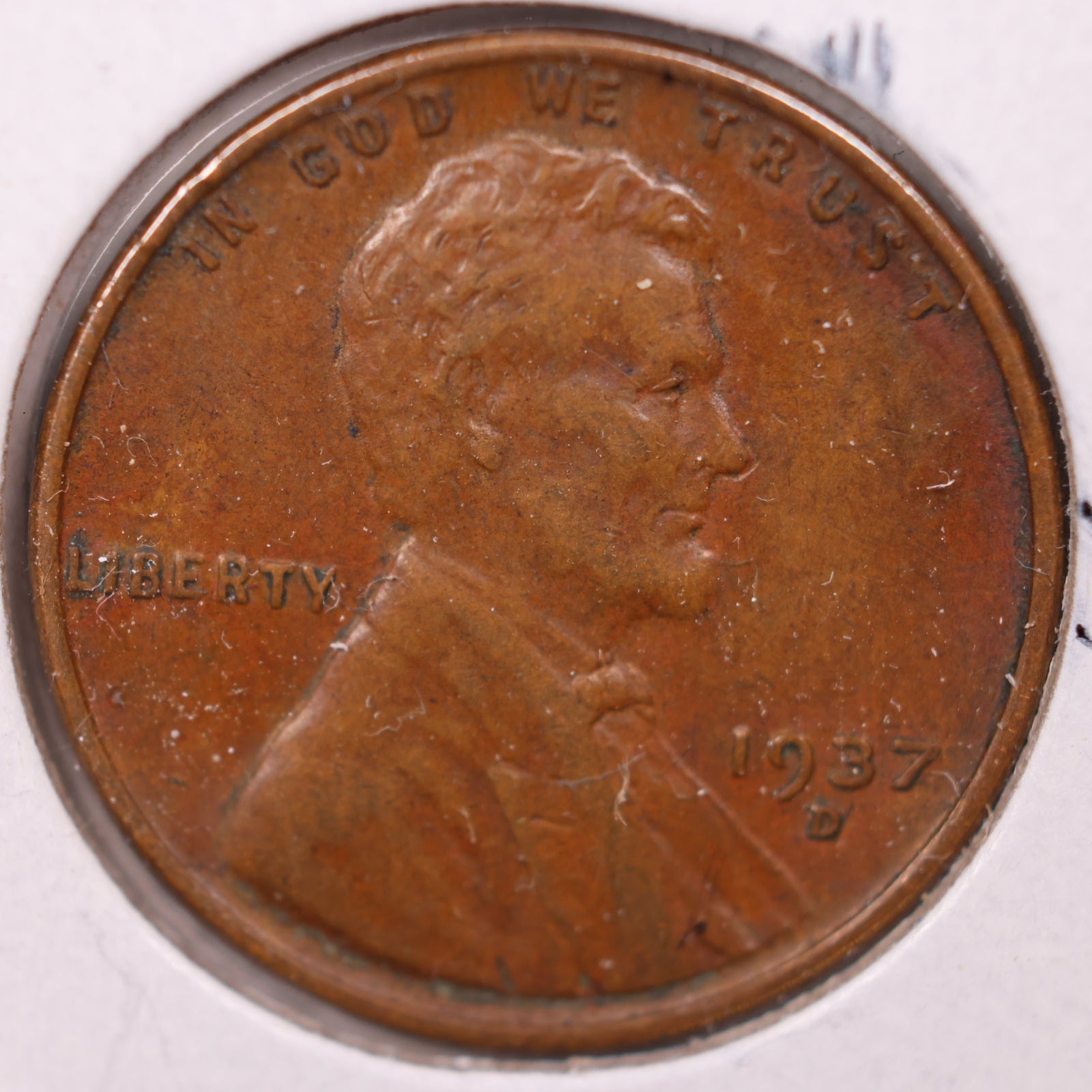 1937-D Lincoln Cent, About Uncirculated Coin, Store #CT1083