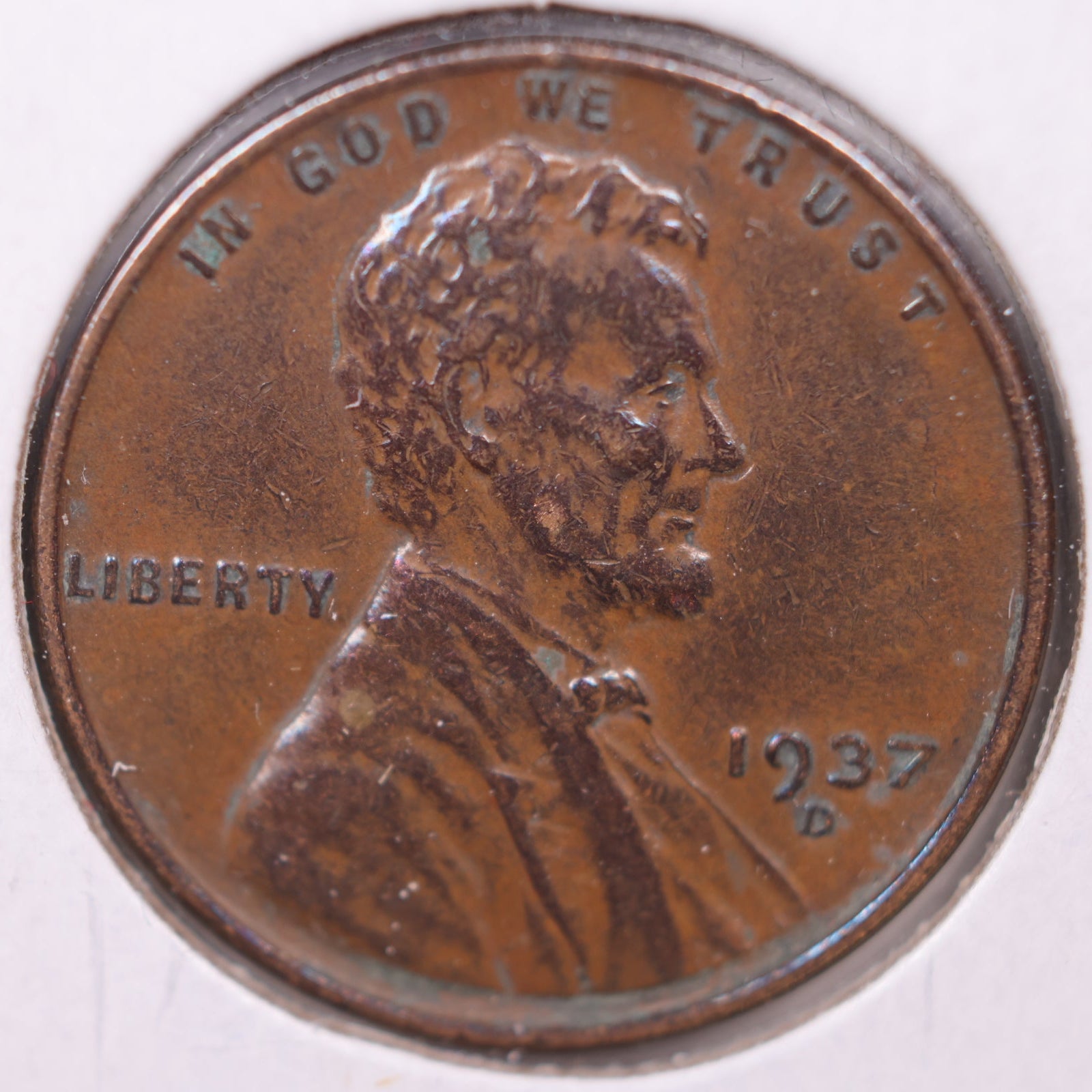 1937 D Wheat Cent, Mint State Uncirculated Coin, Store #CT10187