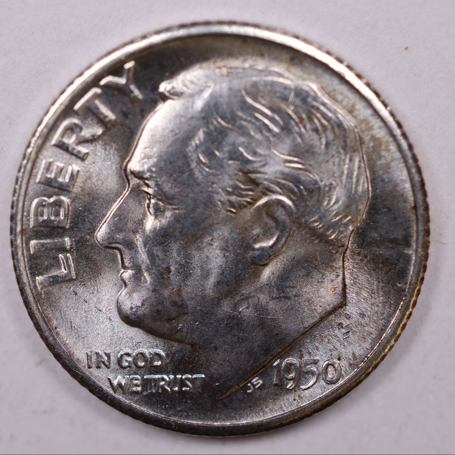 1950-S Roosevelt Silver Dime, Mint State Uncirculated Coin, Store #DE0819
