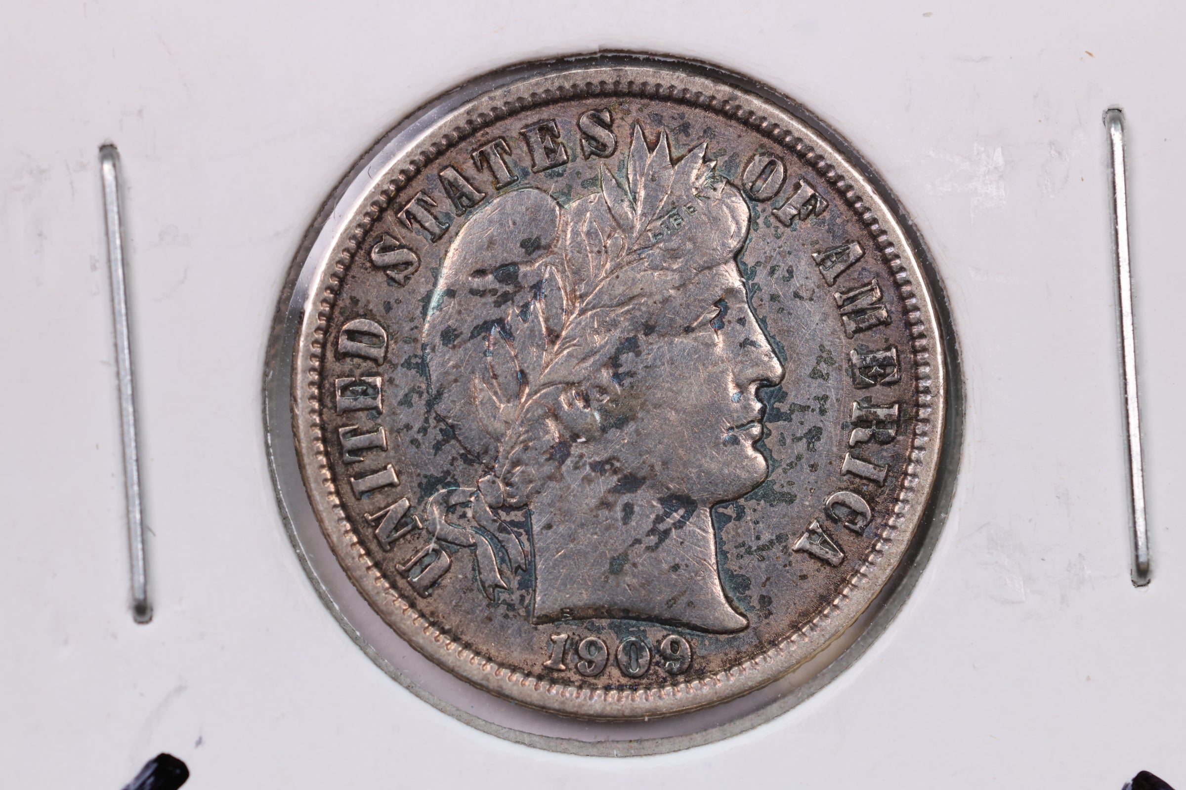 1909-O 10 Cent., Barber Silver Dime., A.U., Coin., Store #1683