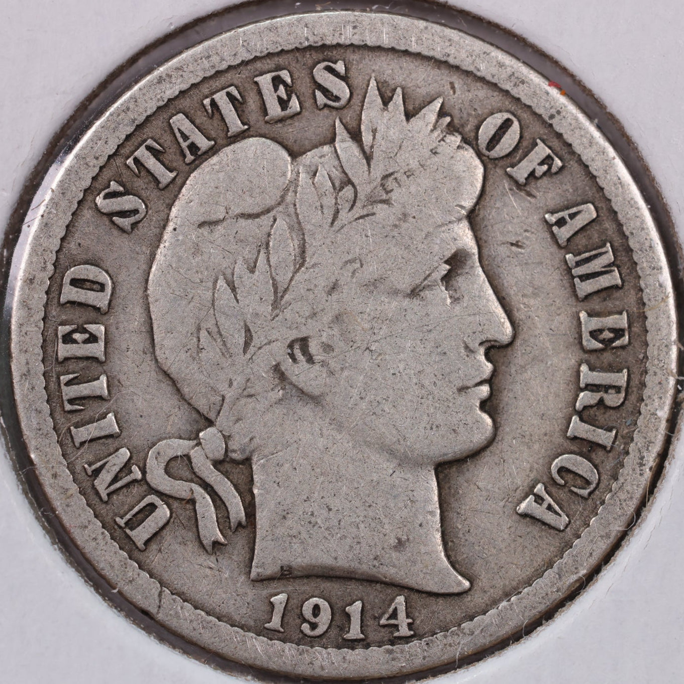 1914 Barber Dime, Fine Circulated Coin, Store #1686