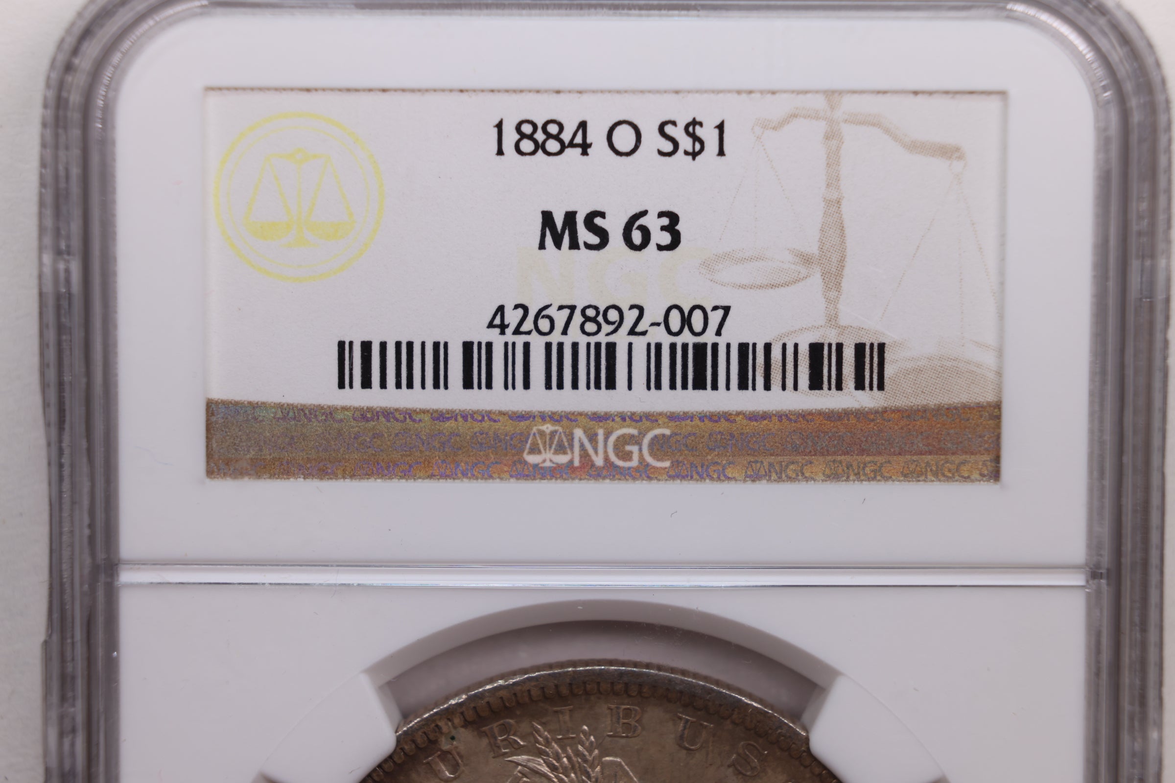 1884-O Morgan Silver Dollar., NGC Certified MS-63., Store Sale #GDR090