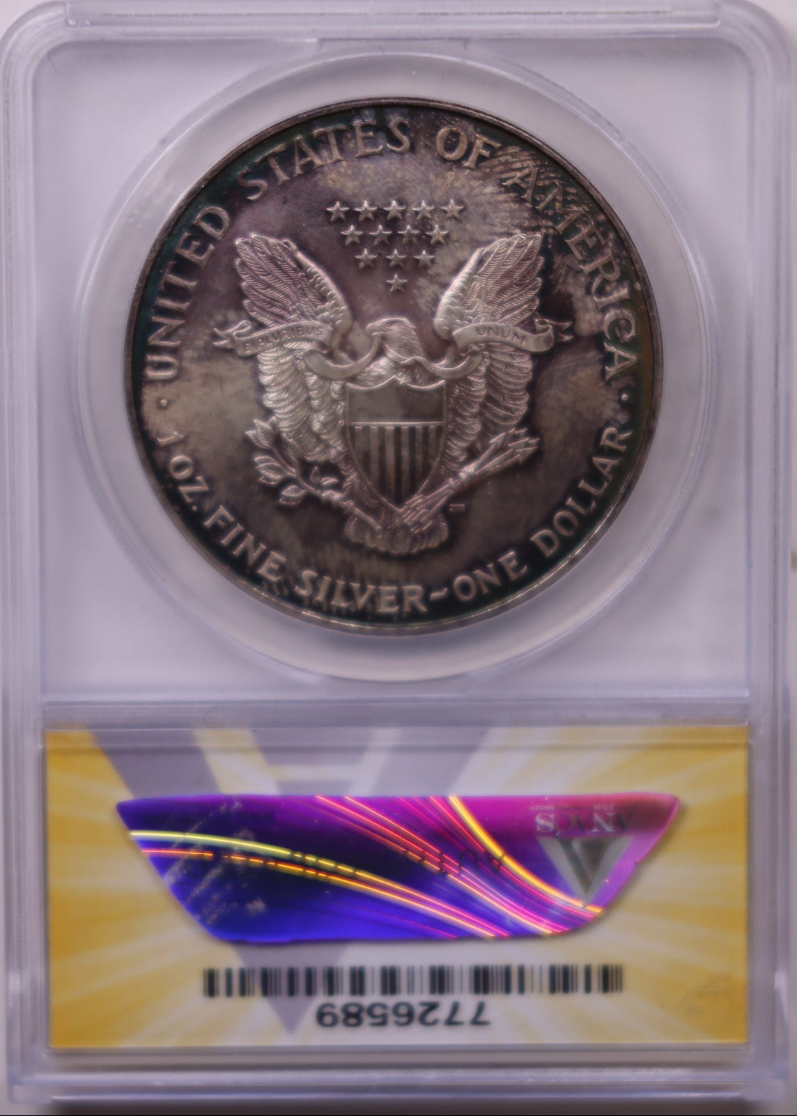 1997 American Silver Eagle Toner, ANACS MS-67, Store#AE0307