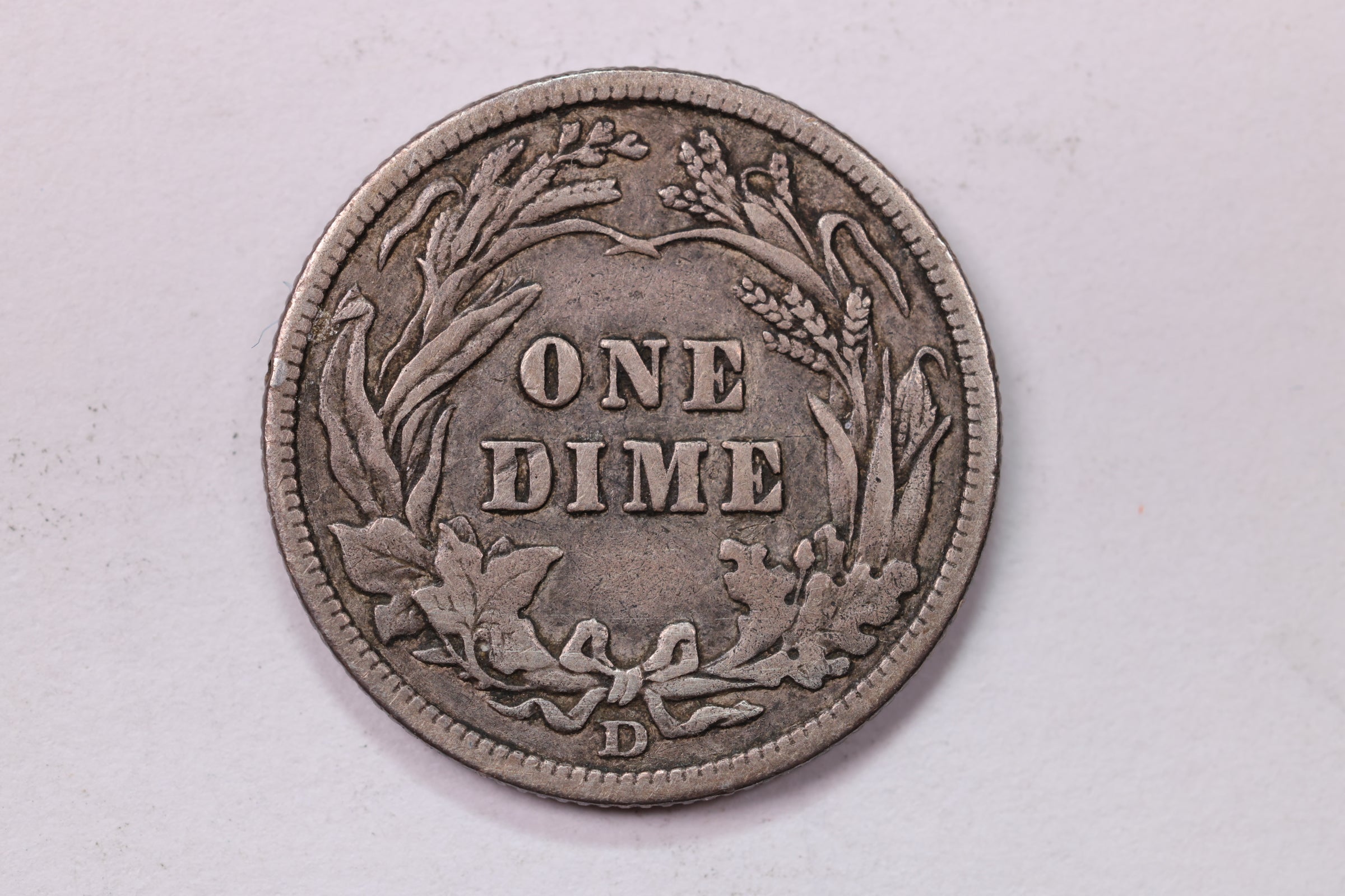 1909-D 10 Cent., Barber Silver Dime., Very Fine Coin., Store #1701