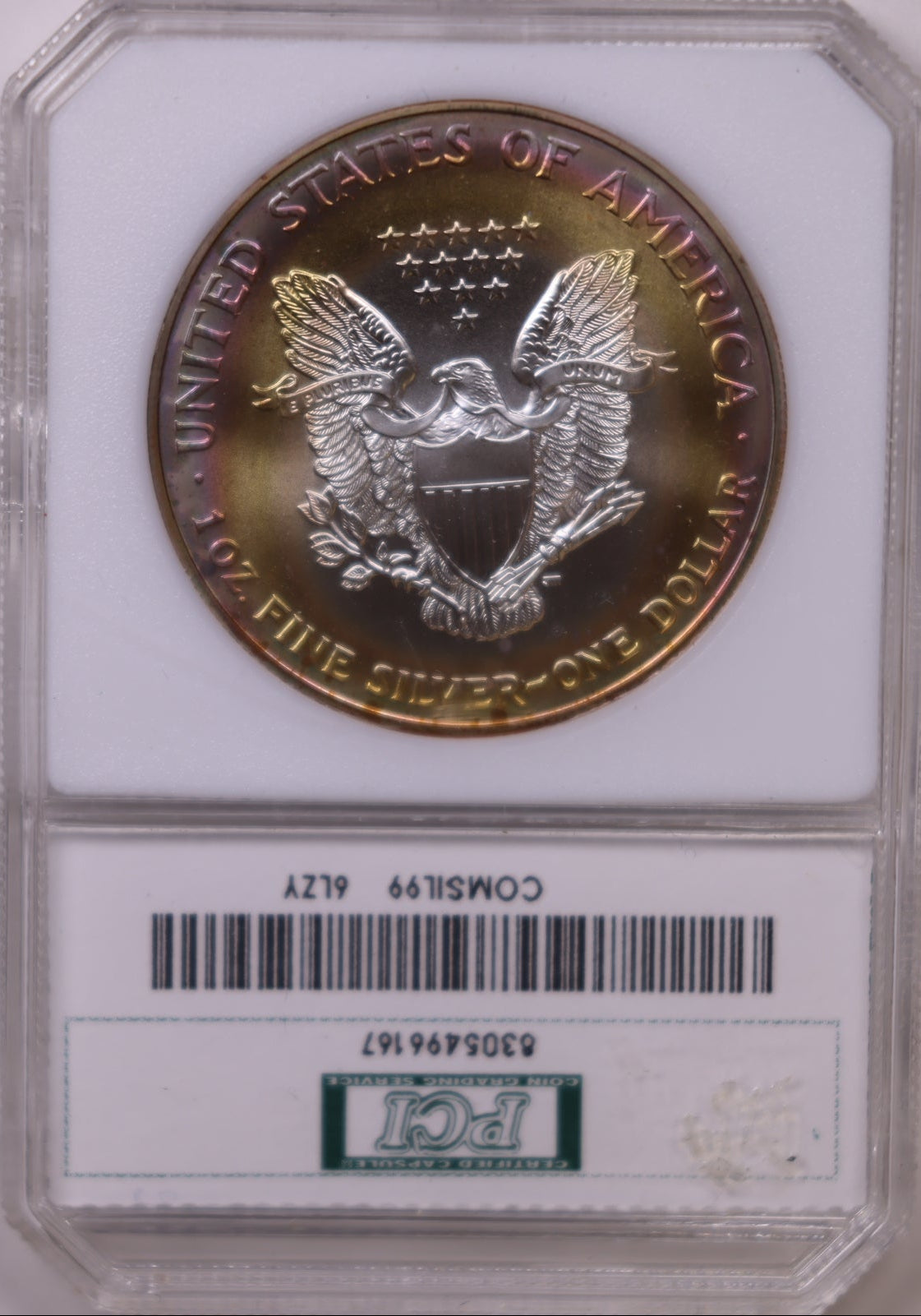 1999 American Silver Eagle Toner, MS-67, Store#AE0313