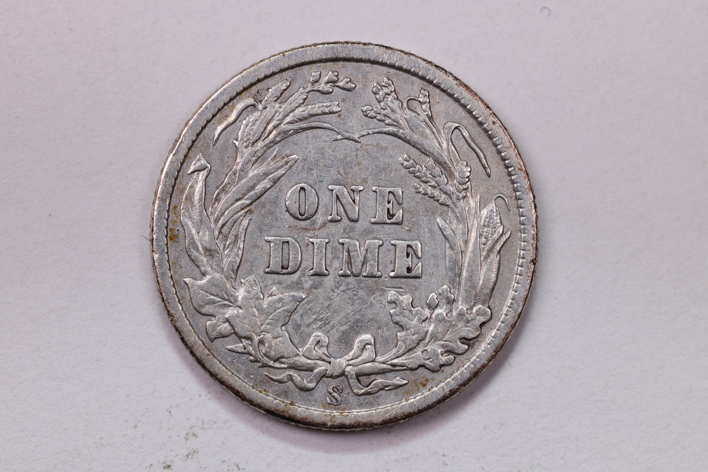 1910-S 10 Cent., Barber Silver Dime., Very Fine Circulated Coin., Store #1708