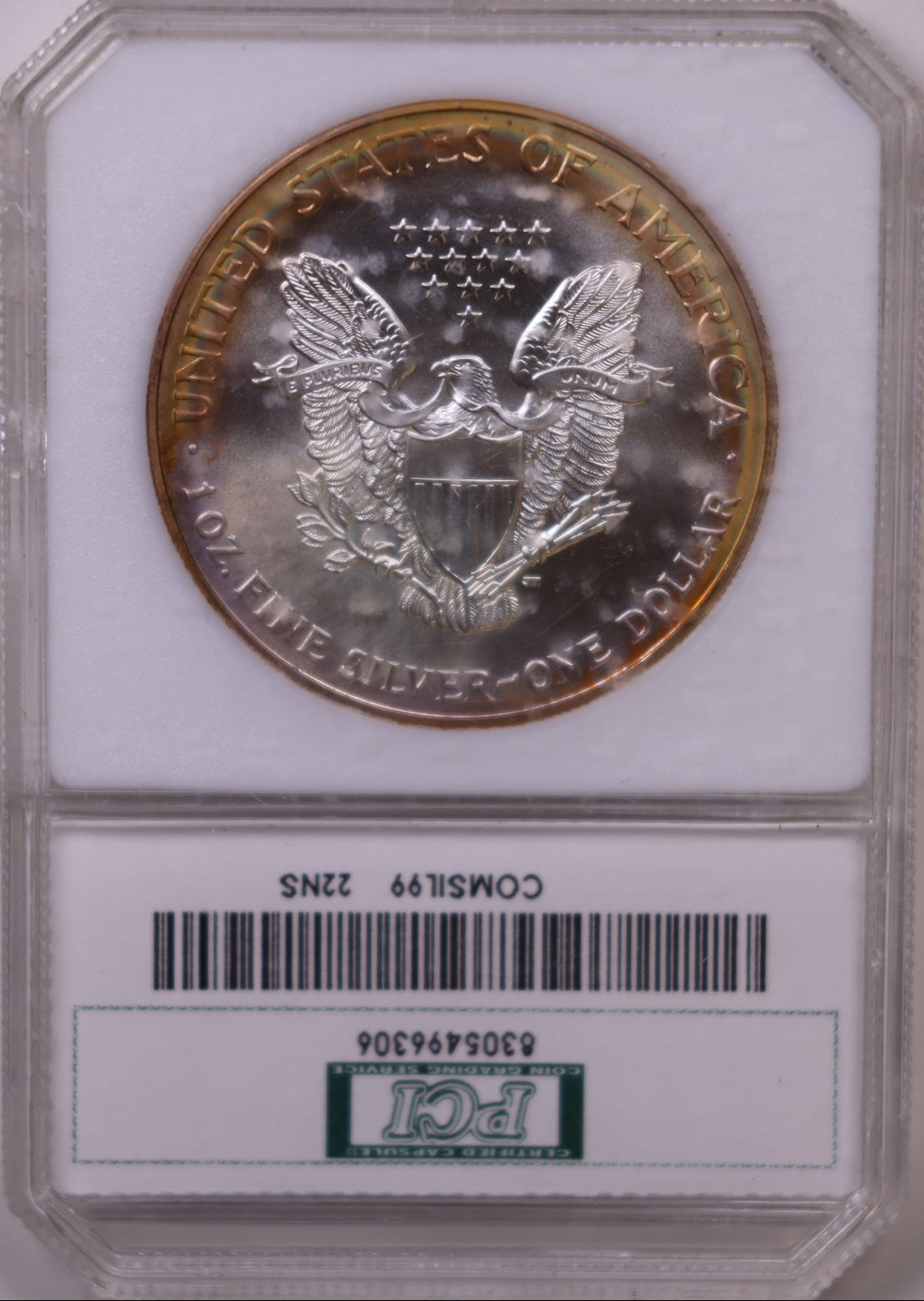 1999 American Silver Eagle Toner, MS-67, Store#AE0314