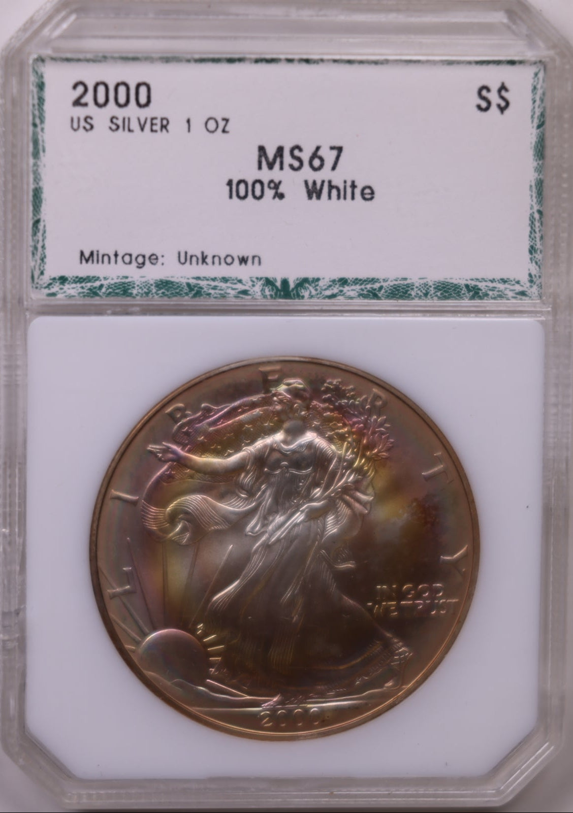 2000 American Silver Eagle Toner, MS-67, Store#AE0319