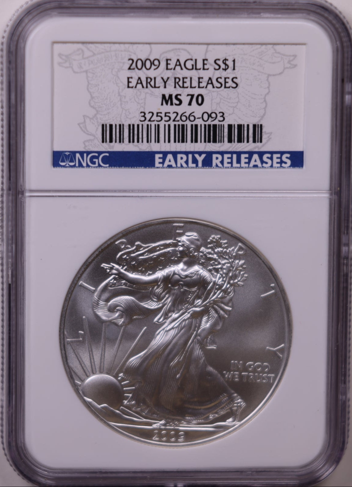 2009 American Silver Eagle, Early Release, NGC MS-70, Store#AE0320