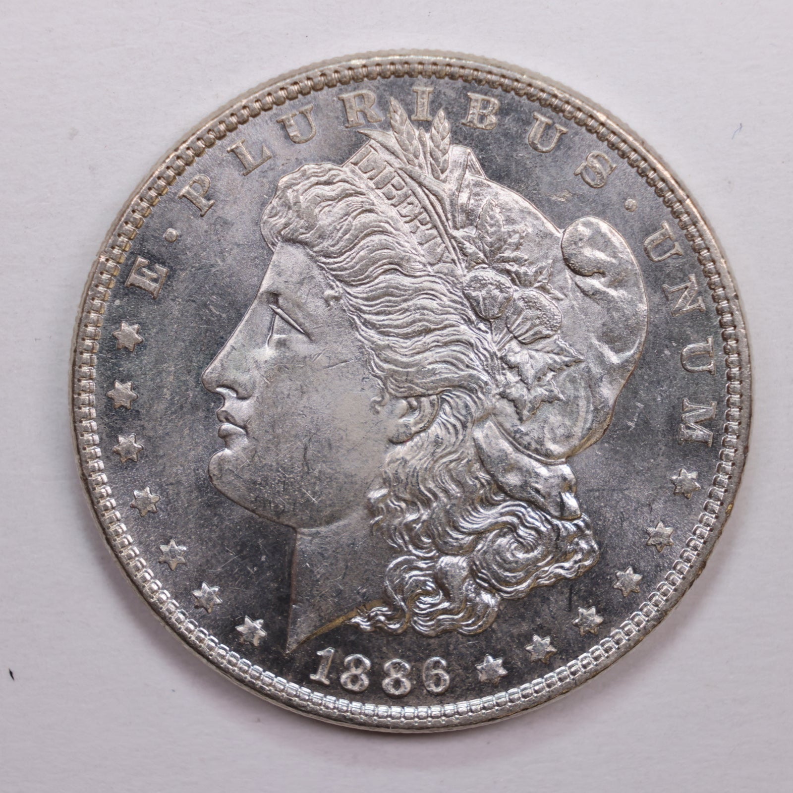 1886 Morgan Dollar, Mint State Proof-like Uncirculated Coin, Store #DR0643