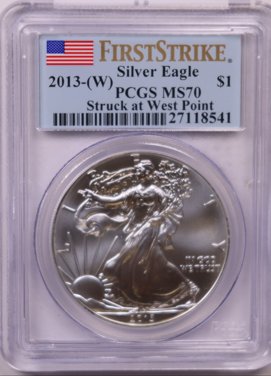 2013 (W) American Silver Eagle, First Strike, PCGS MS-70, Store#AE0329
