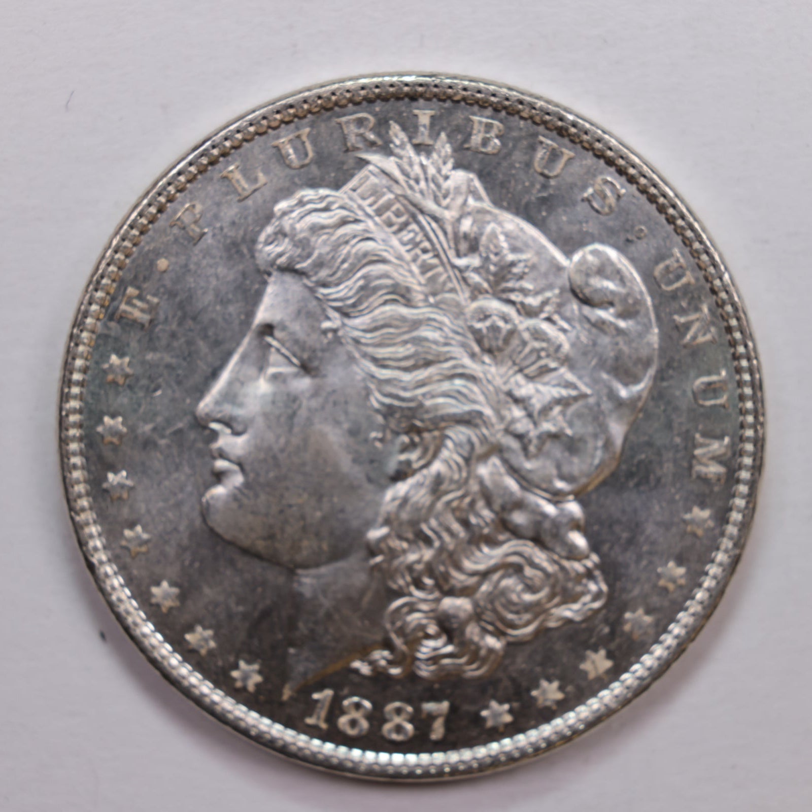 1887 Morgan Dollar, Mint State Proof-like Uncirculated Coin, Store #DR0654