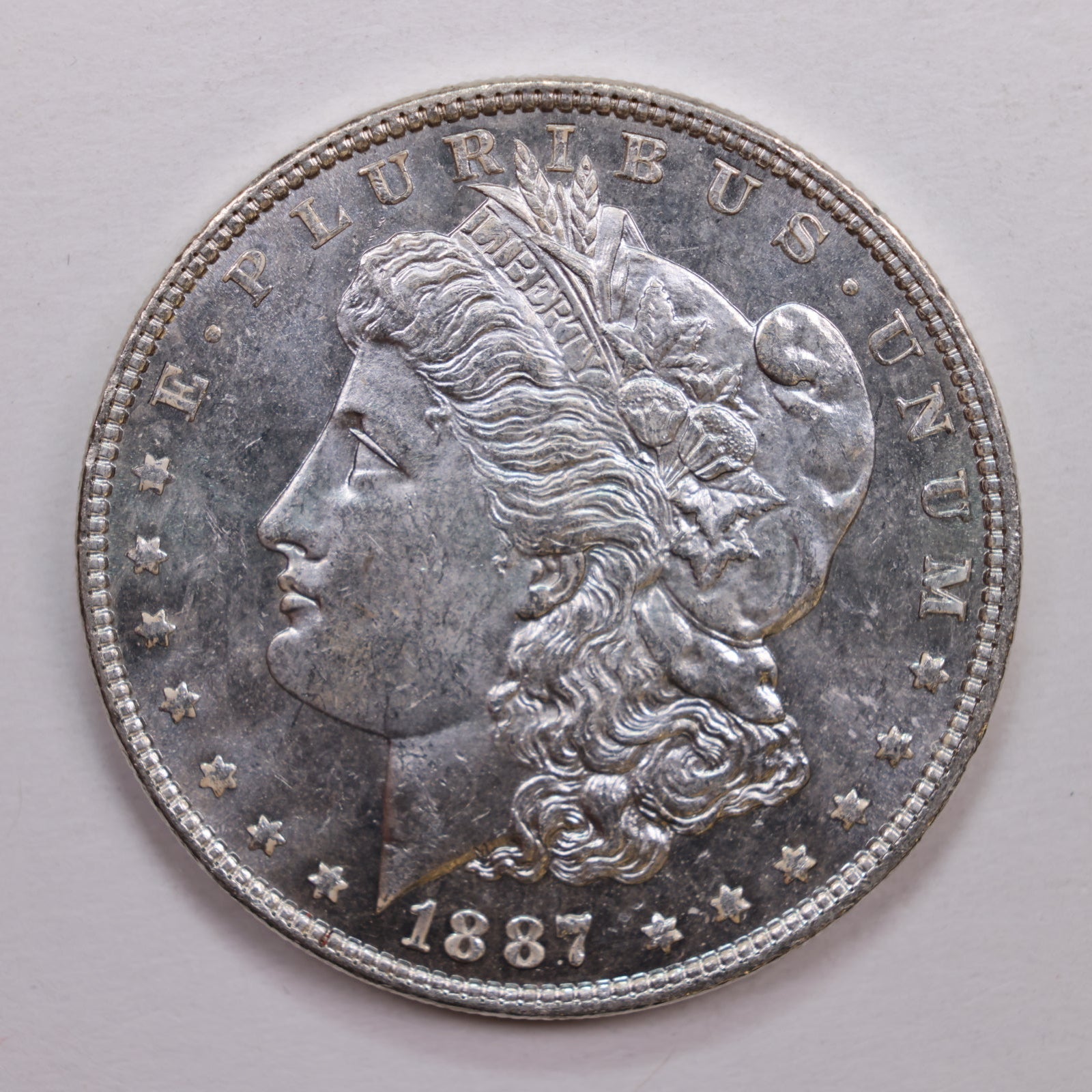 1887 Morgan Dollar, Mint State Proof-like Uncirculated Coin, Store #DR0660