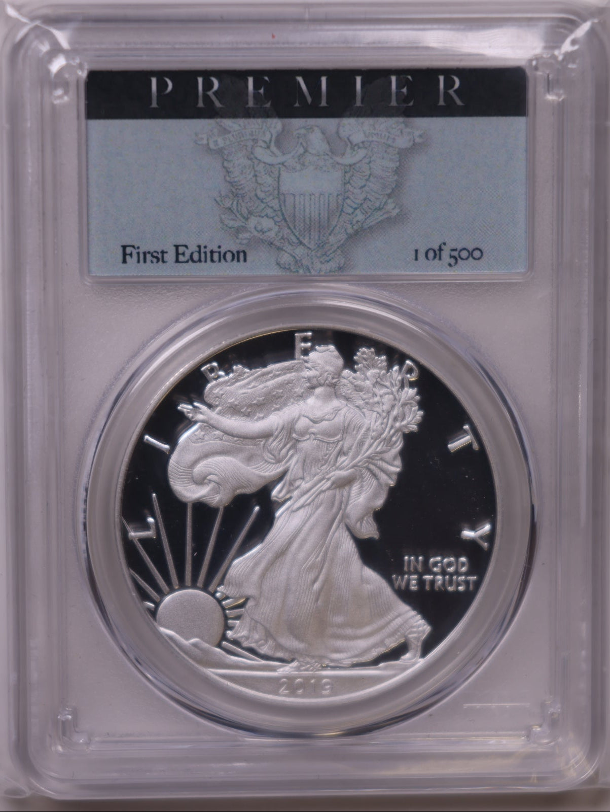2019-W Cameo American Silver Eagle, First Edition, PCGS PR-70, Store#AE0337