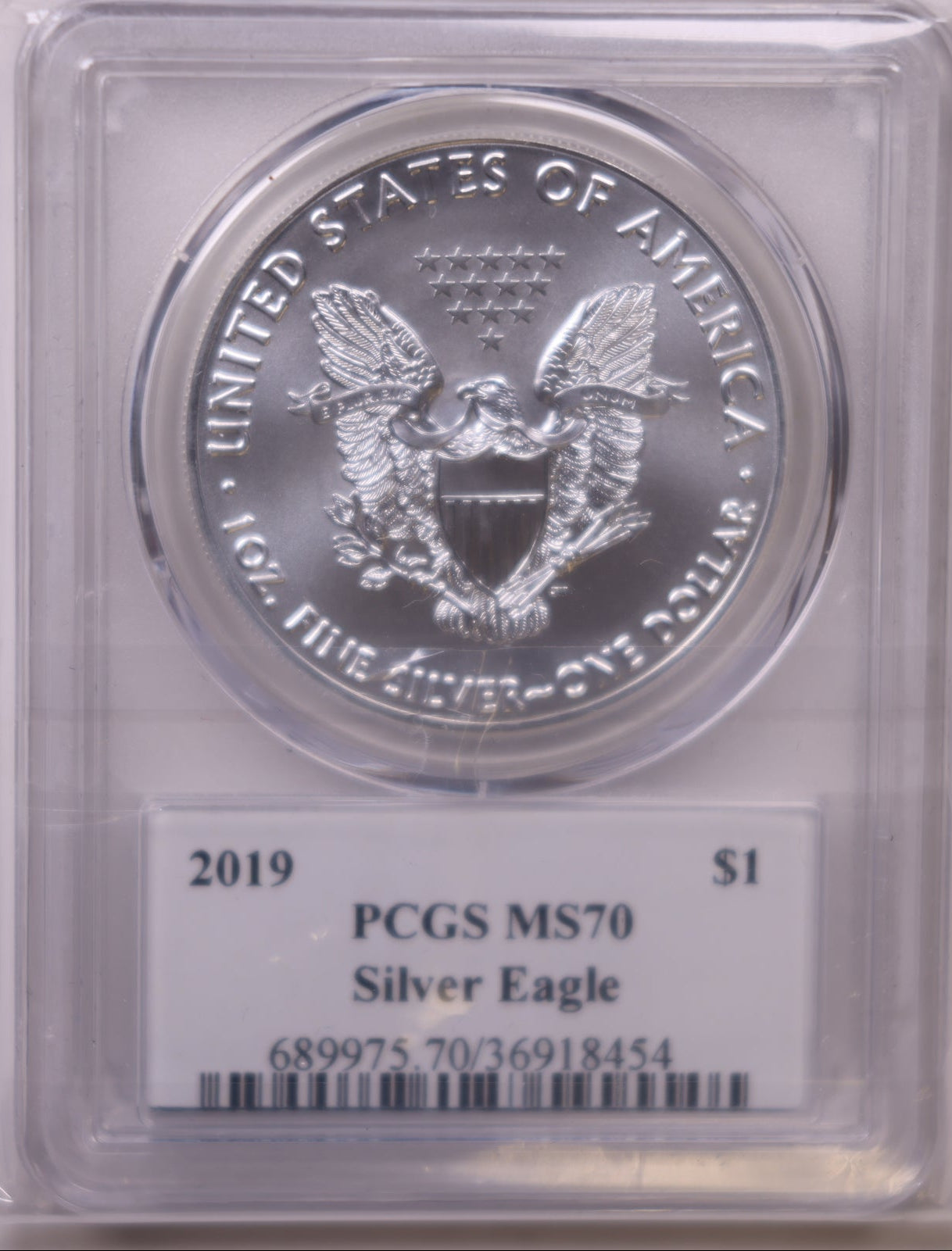 2019 American Silver Eagle, First Edition, PCGS MS-70, Store#AE0340