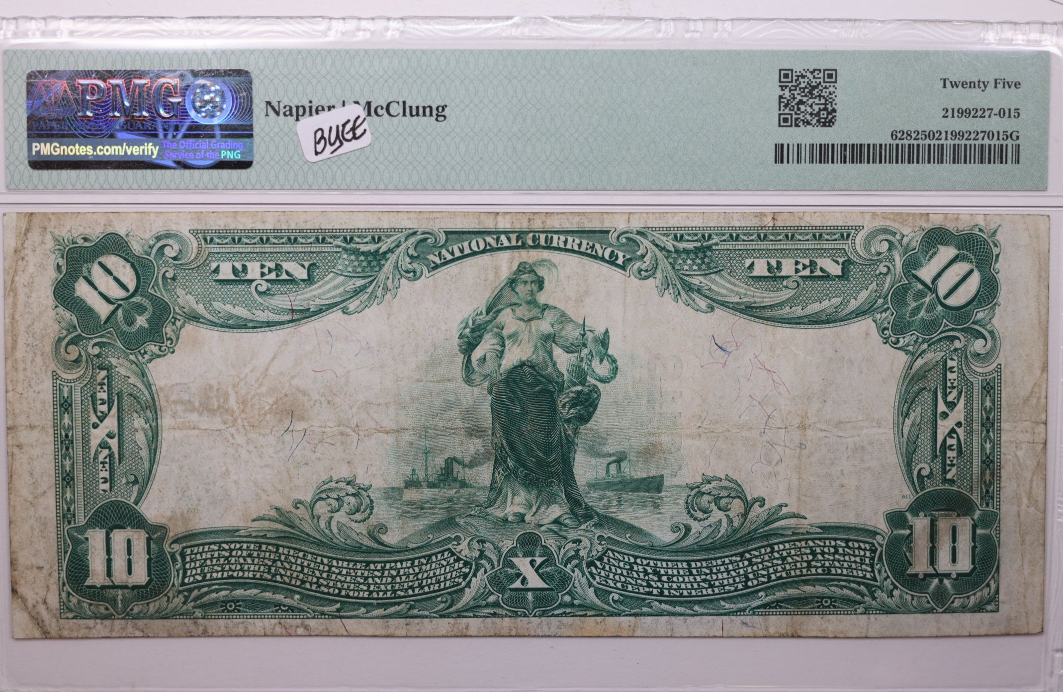 1902 $10 National Currency., Hope, New Jersey., PMG VF-25., LGNG032