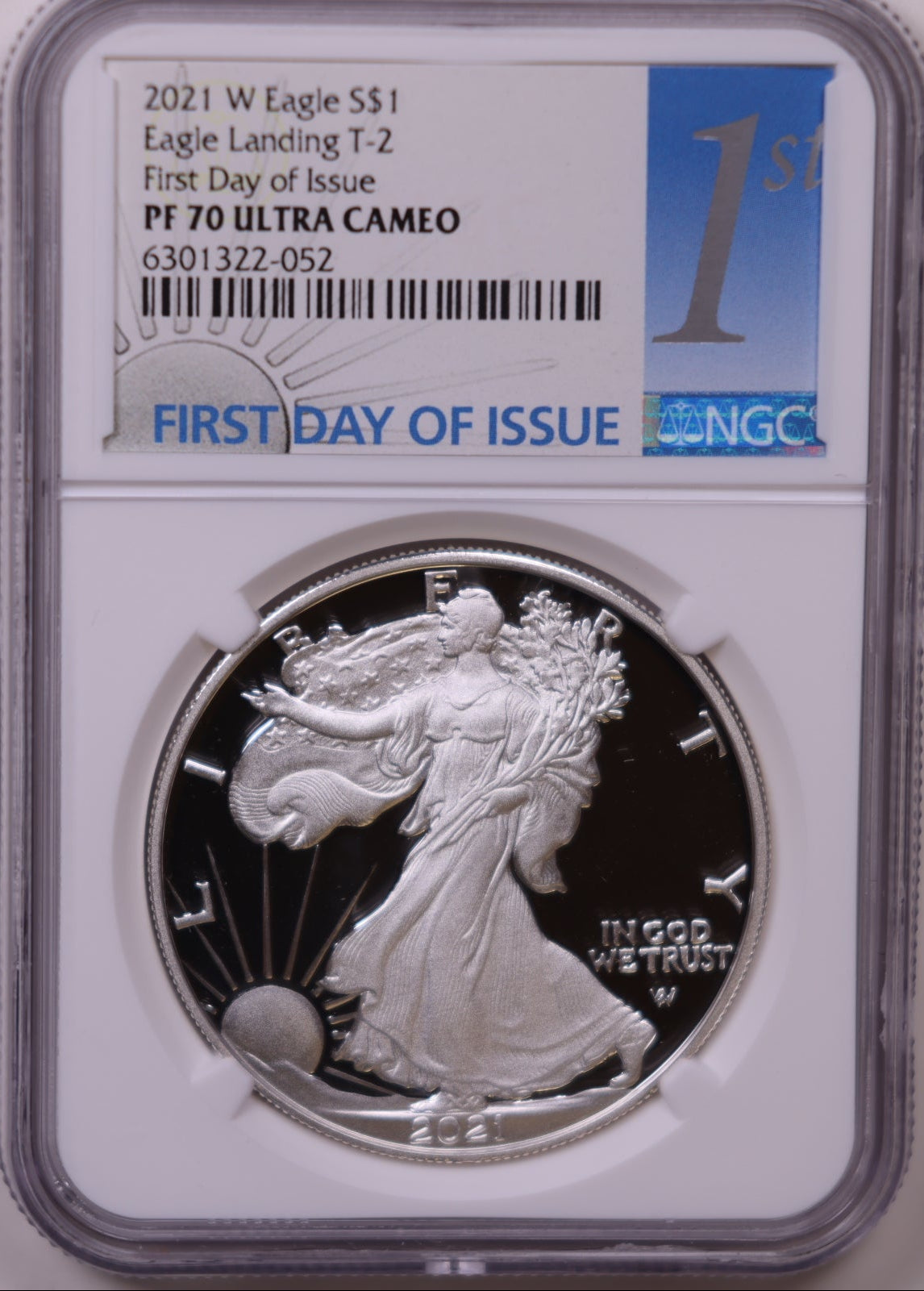 2021-W American Silver Eagle Type 2, First Day of Issue, NGC PF-70, Store#AE0358