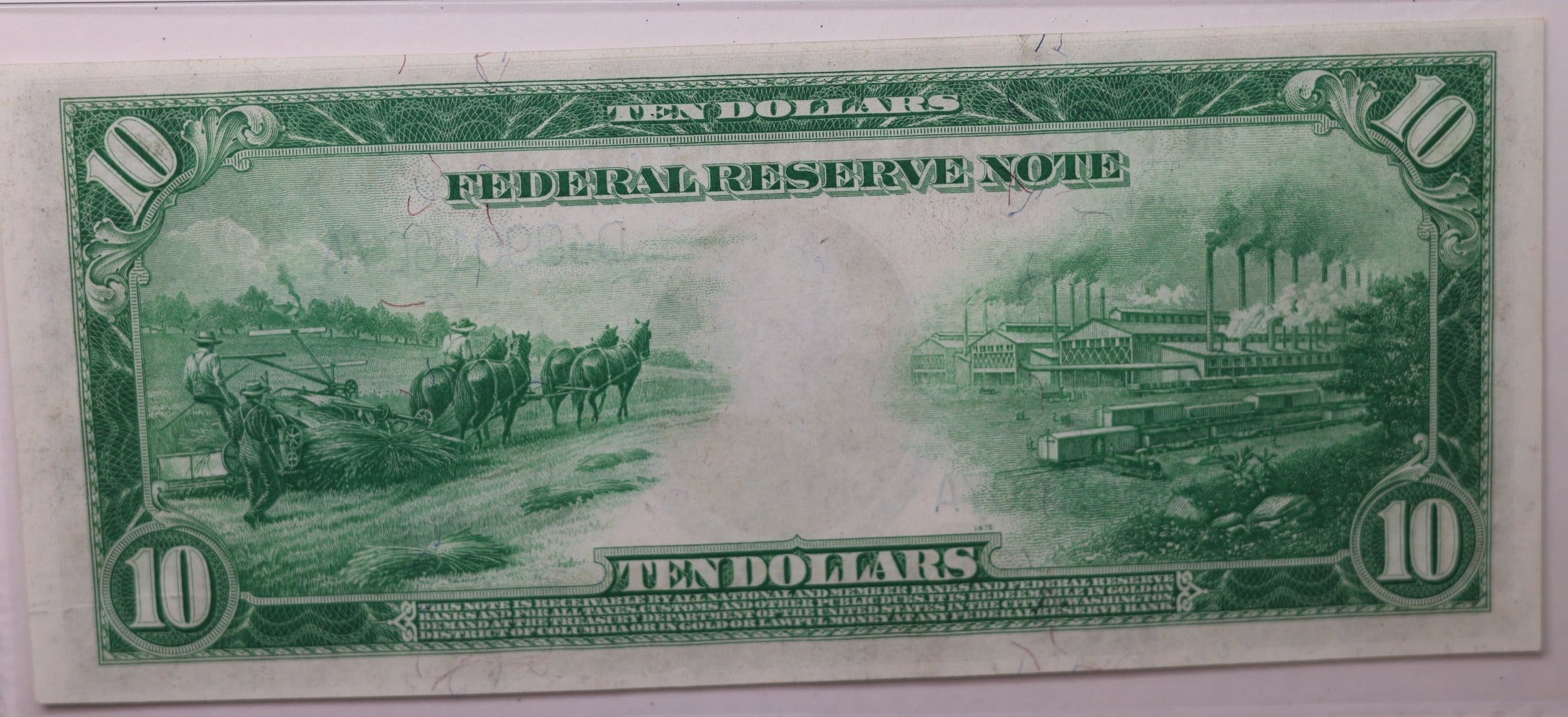 1914 $10 Federal Reserve Note. PMG Graded AU58, EPQ. Store Sale #GFRB009
