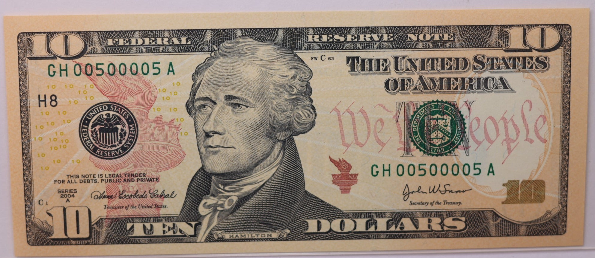 2004A $10 Federal Reserve Note. PCGS Graded CU-65 PPQ. Store Sale #GFRB052