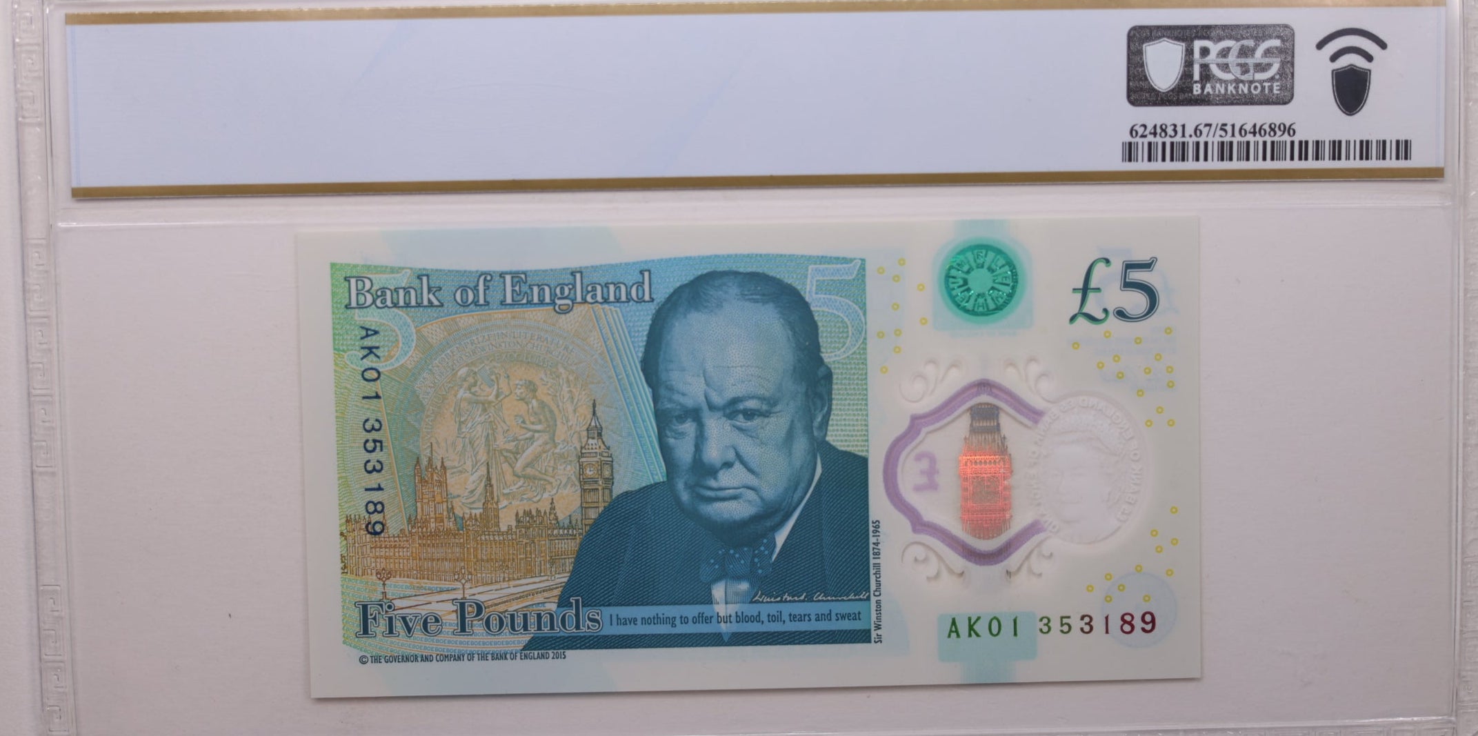 (2016) 5 Pounds, Great Britain., PCGS CU-67 PPQ., Store #GWC031