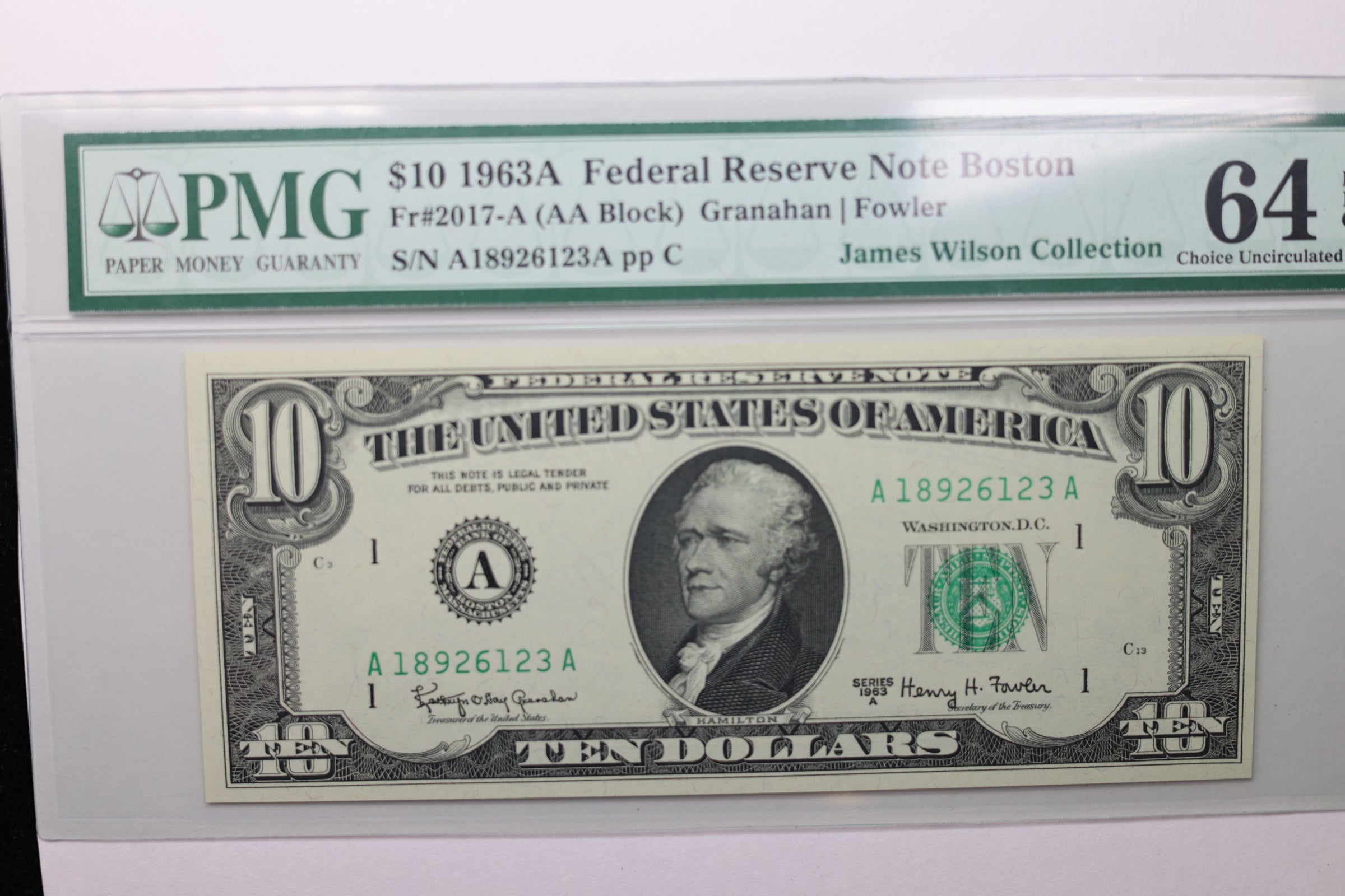 1963A $10 Federal Reserve Note, PCGS 64 EPQ, Store Sale #GFRB034