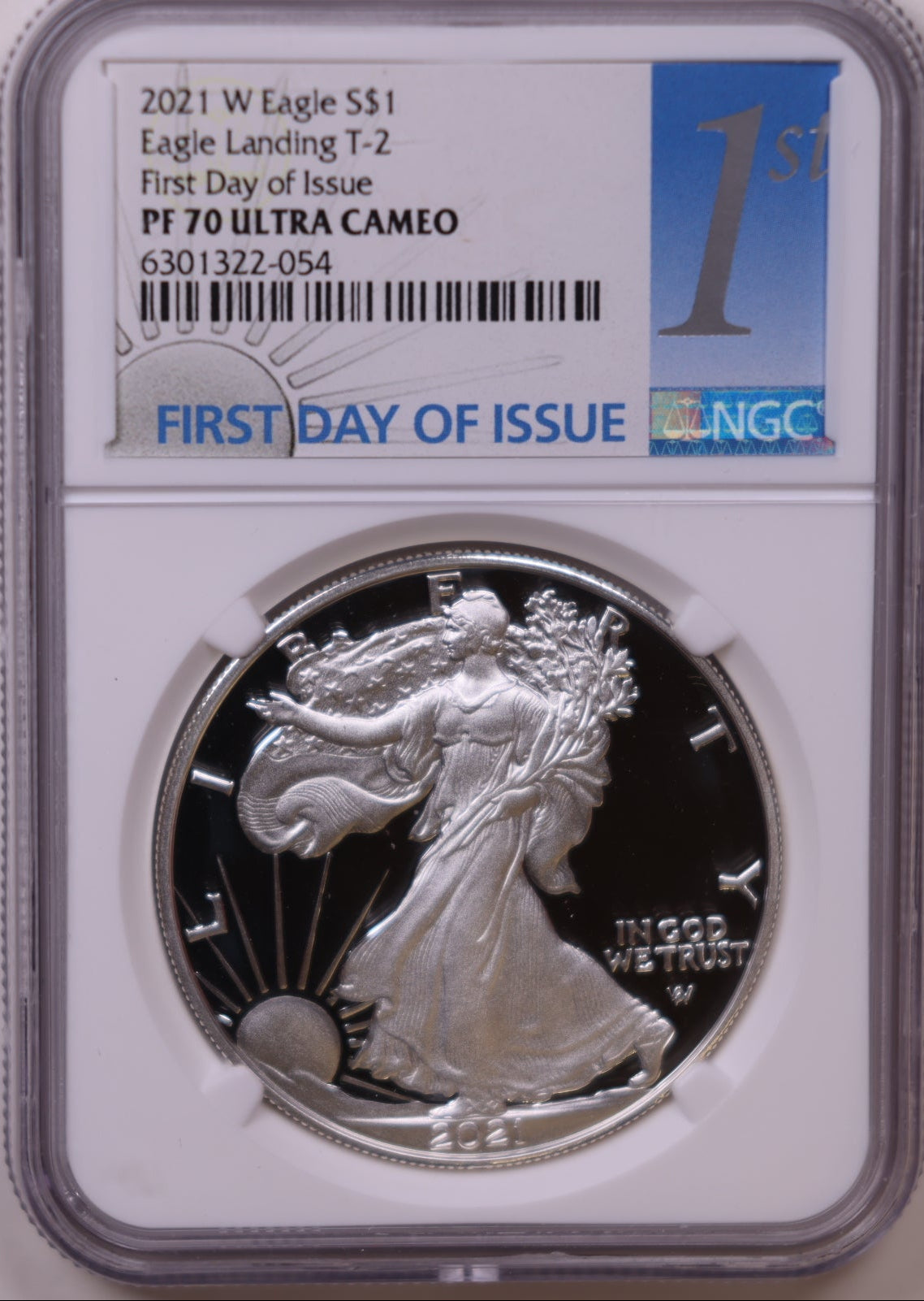 2021 American Silver Eagle T-2, Ultra Cameo, First Day of Issue, NGC PF-70, Store#AE0370