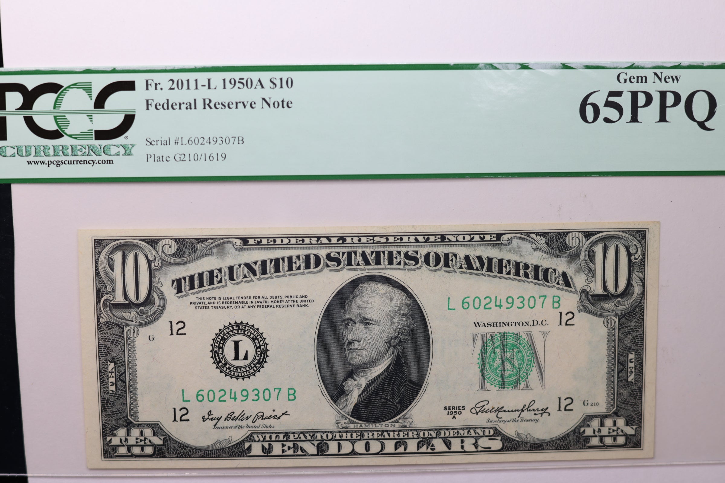 1950A $10 Federal Reserve Note, PCGS 65 PPQ, Store Sale #GFRB043
