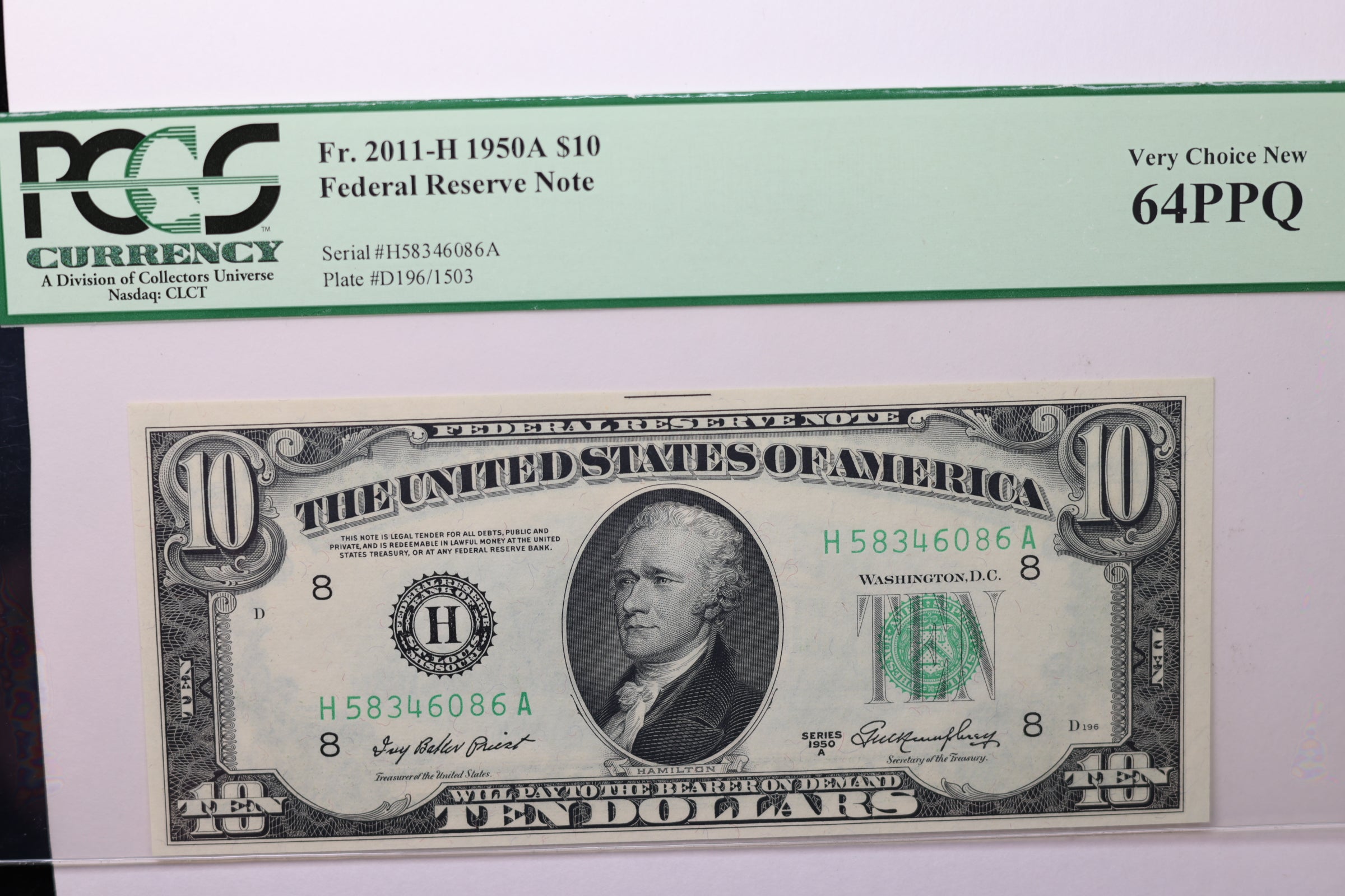 1950A $10 Federal Reserve Note, PCGS 64 PPQ, Store Sale #GFRB044