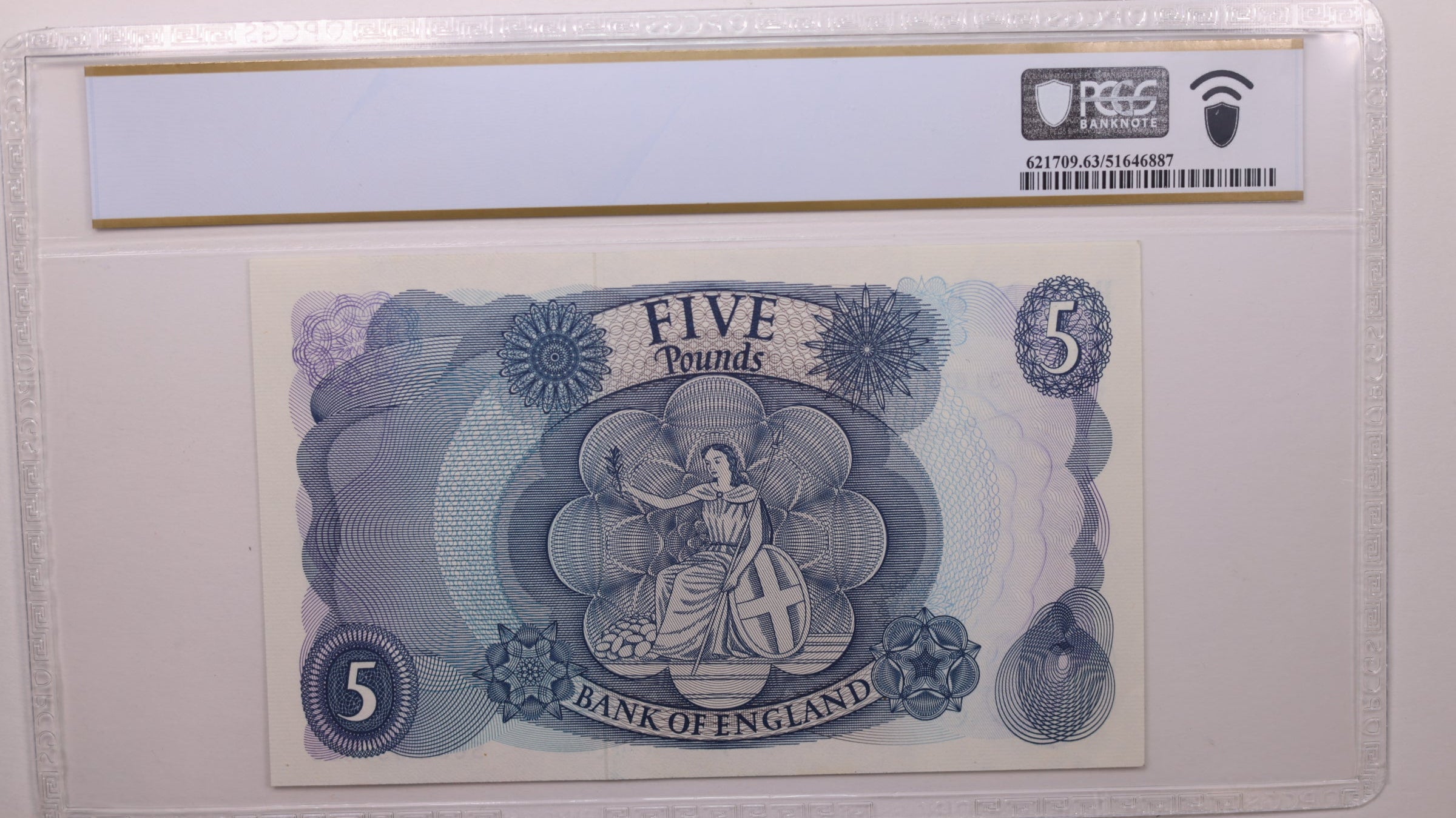 (1967) 5 Pounds, Great Britain., PCGS CU-63 PPQ., Store #GWC042