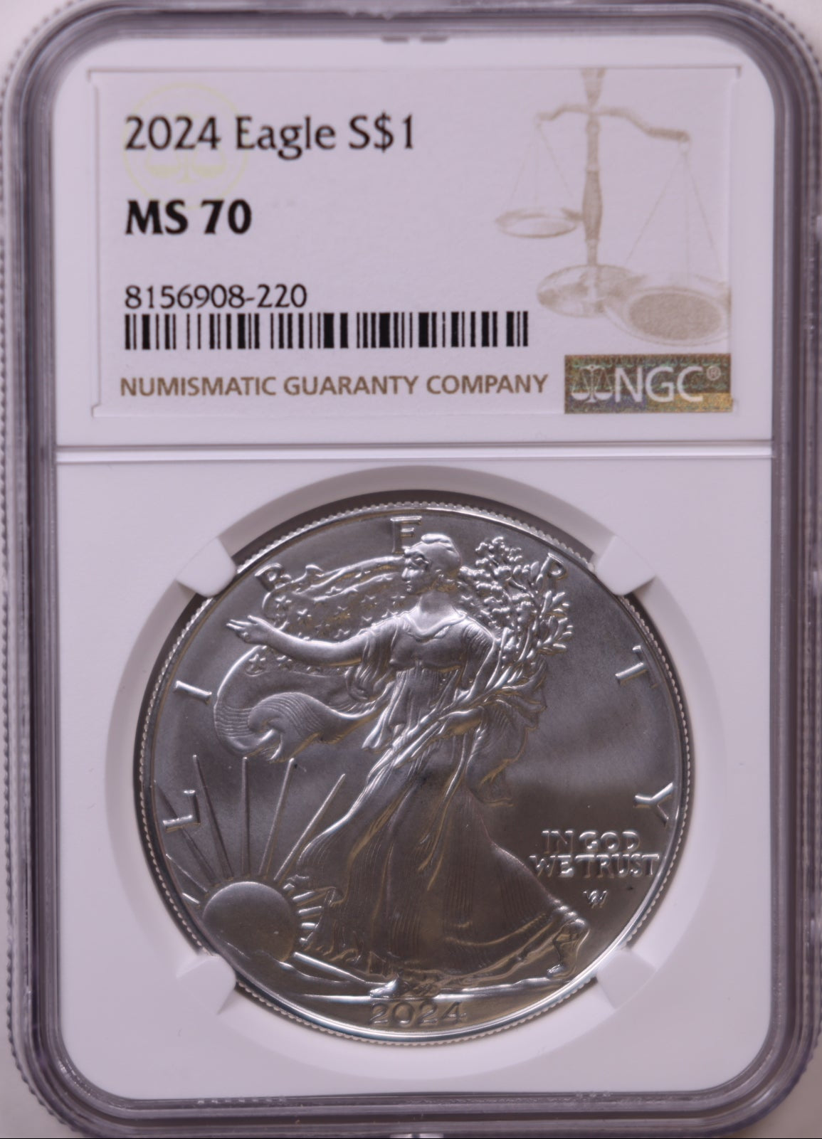 2024 American Silver Eagle, NGC MS-70, Store#AE0392