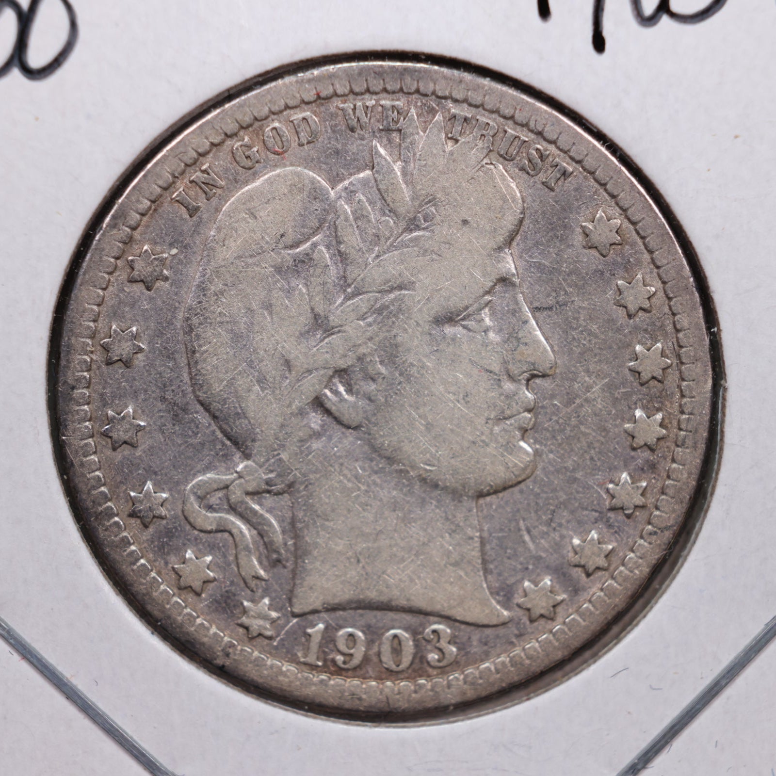 1903-O Barber Silver Quarter, Fine Circulated Collectible Coin, Store #QR0250