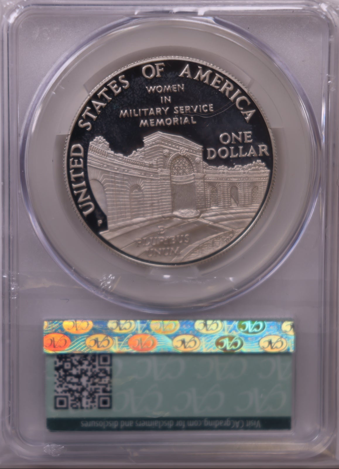 1994-P Women in Military Service Memorial Silver Dollar, CAC PR-67 Cameo, Store #GMC360