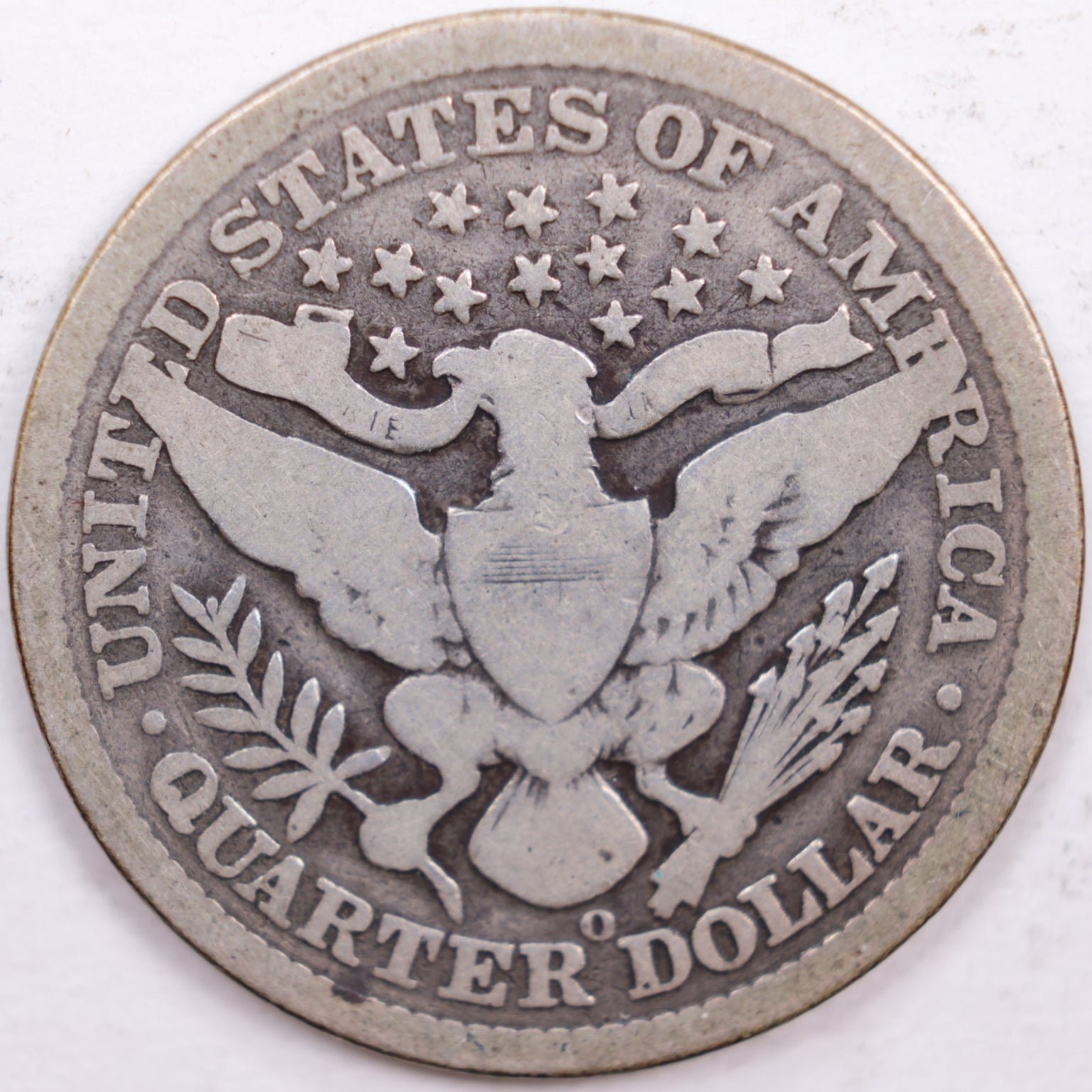1896-O Barber Silver Quarter, Very Good Circulated Coin, Store #QR0350