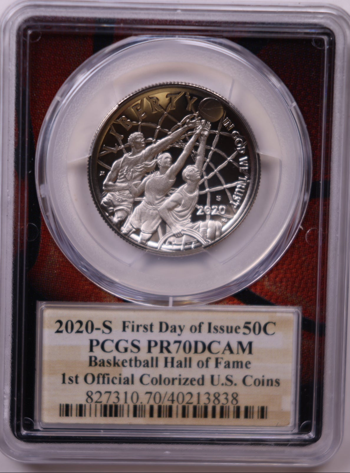 2020-S Basketball Hall of Fame 50C, First Day of Issue, PCGS PF-70DCAM, Store #GMC377