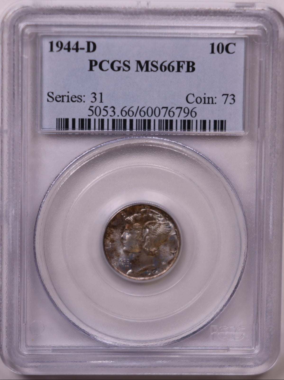 1944-D Mercury Silver Dime, PCGS MS-66 Full Band, Store #DE0836