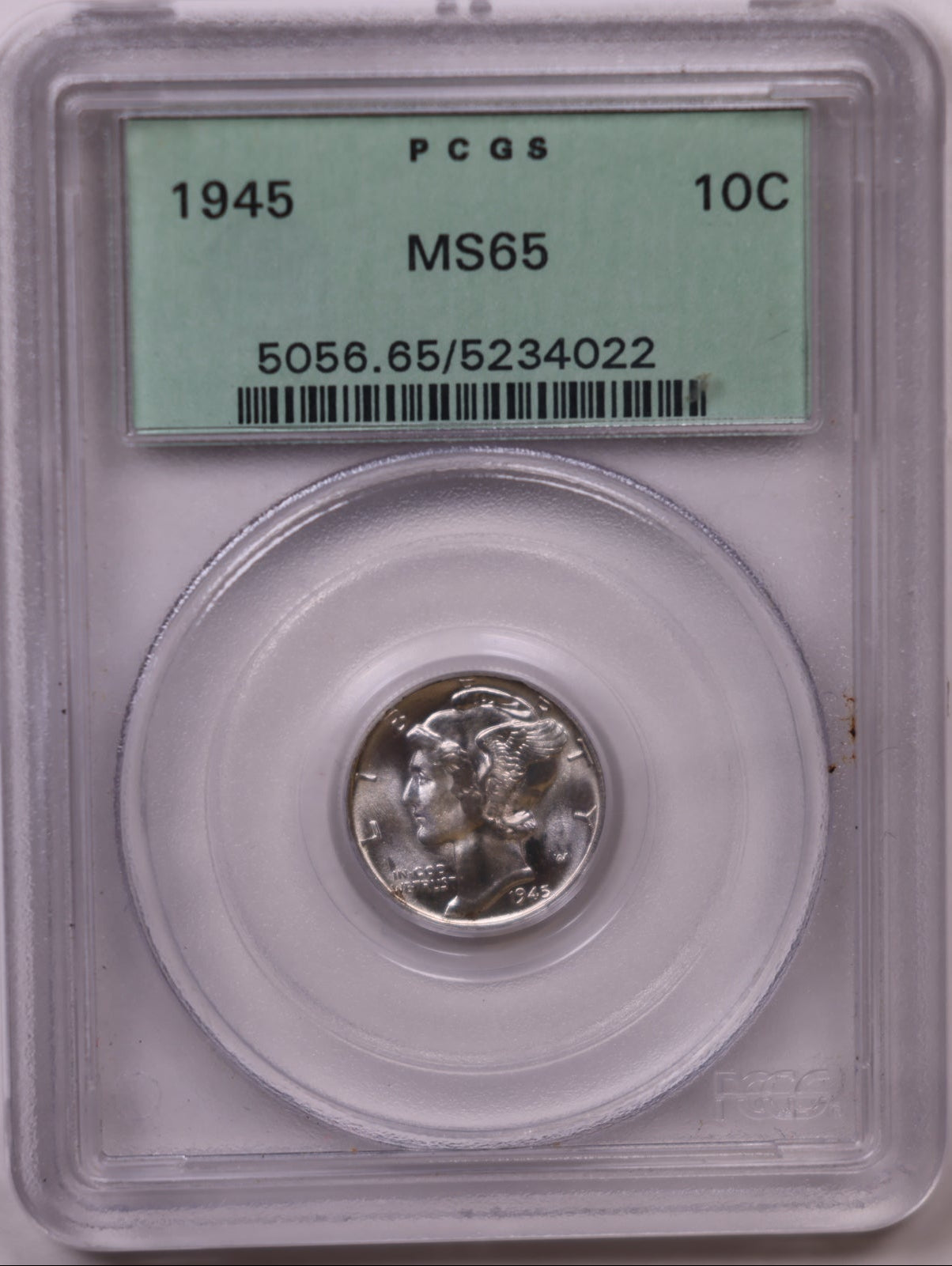 1945 Mercury Silver Dime, PCGS MS-65, Store #DE0837