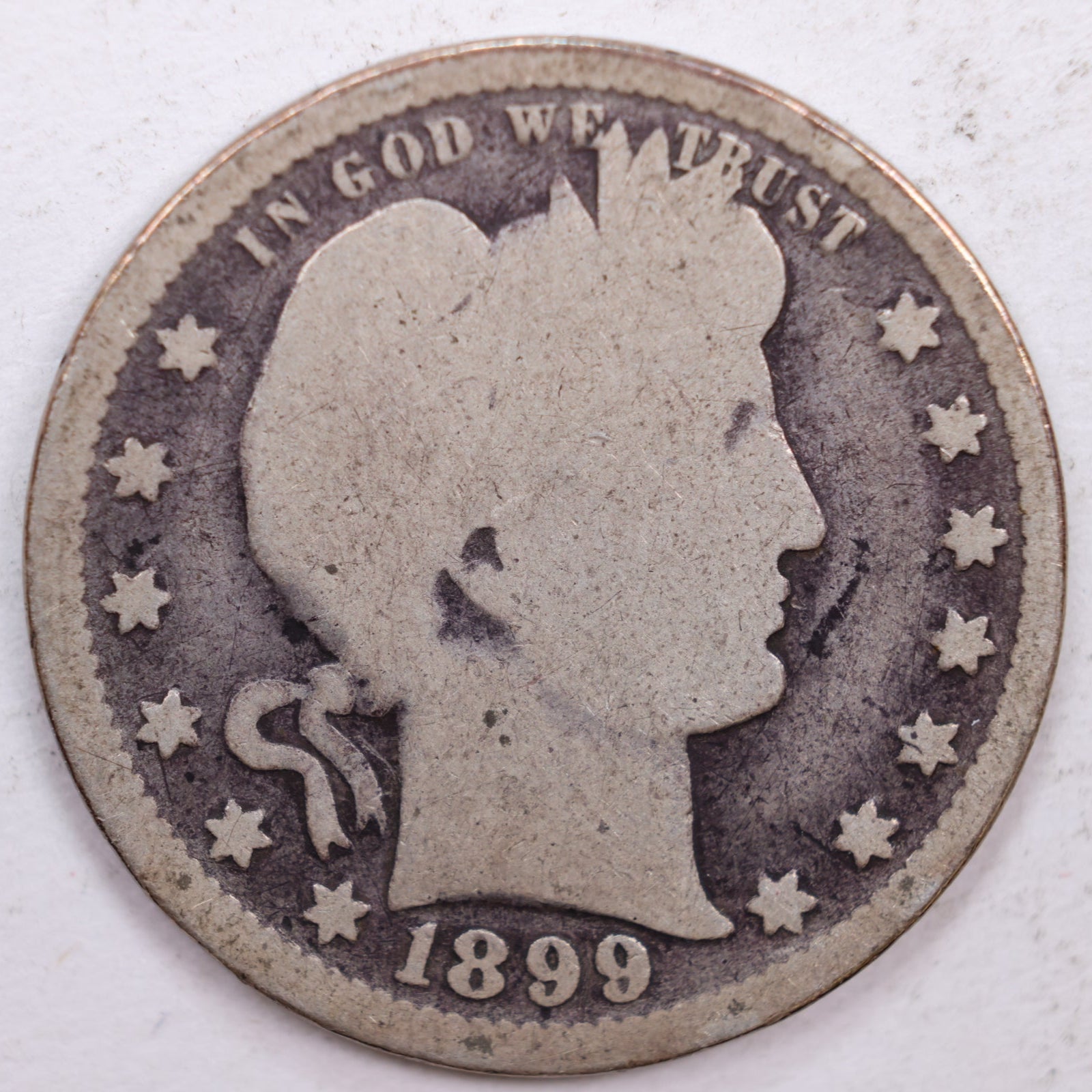 1899 Barber Quarter, Good Circulated Coin, Store #QR0381