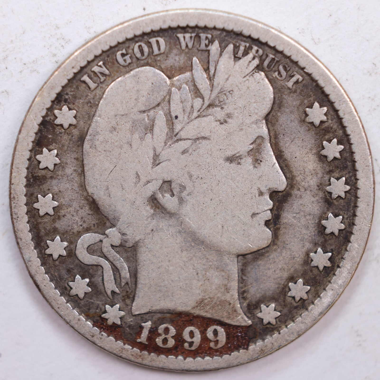 1899 Barber Silver Silver Quarter, Fine Circulated Coin, Store #QR0388