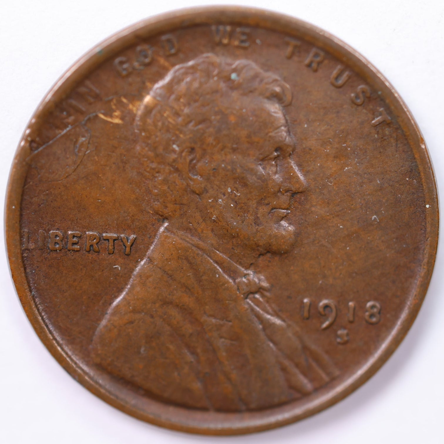 1918-S Lincoln Cent, Uncirculated Coin, Store #1868