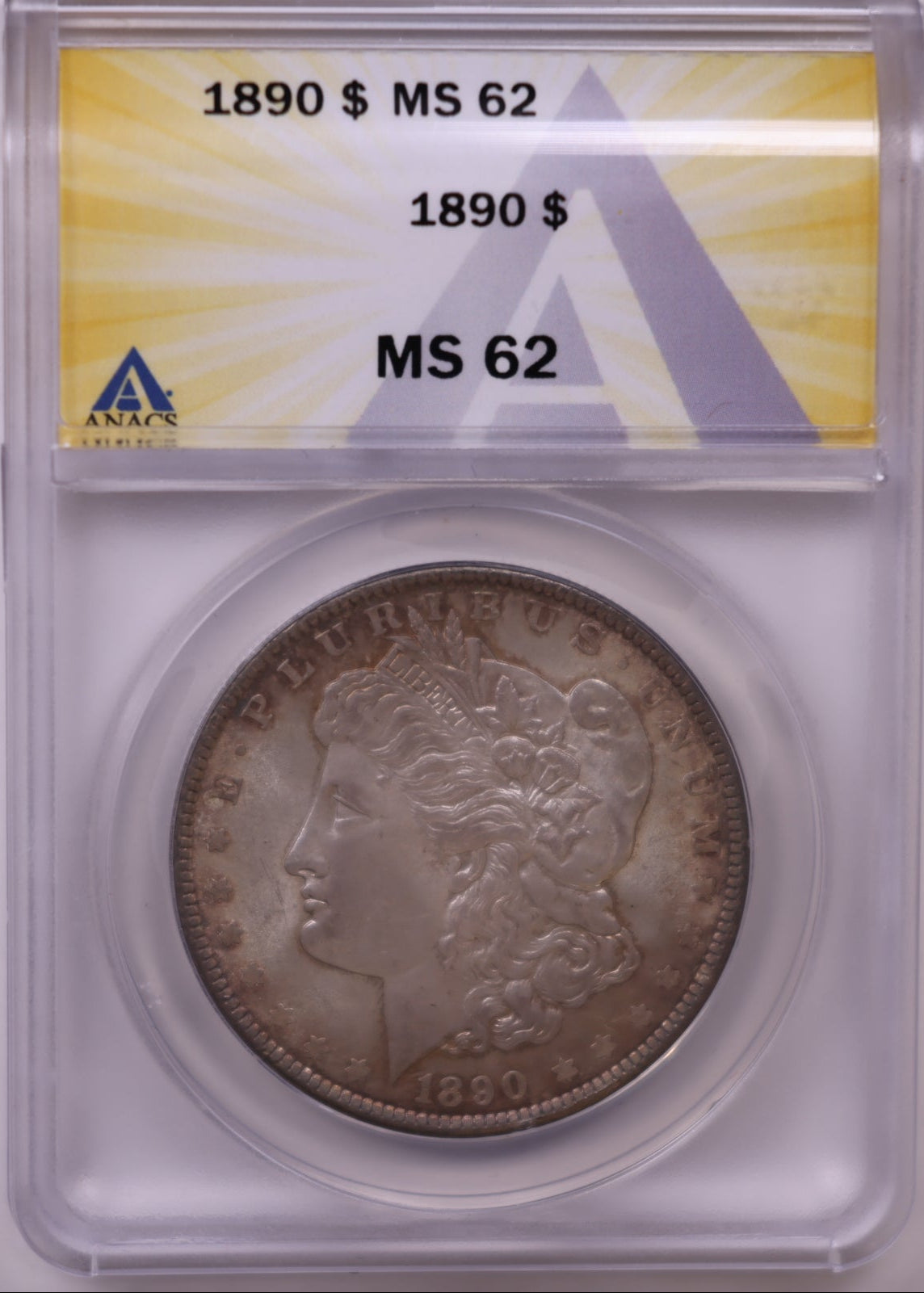 1890 Morgan Dollar, ANACS MS-62, Mint Uncirculated Coin, Store #DR0976