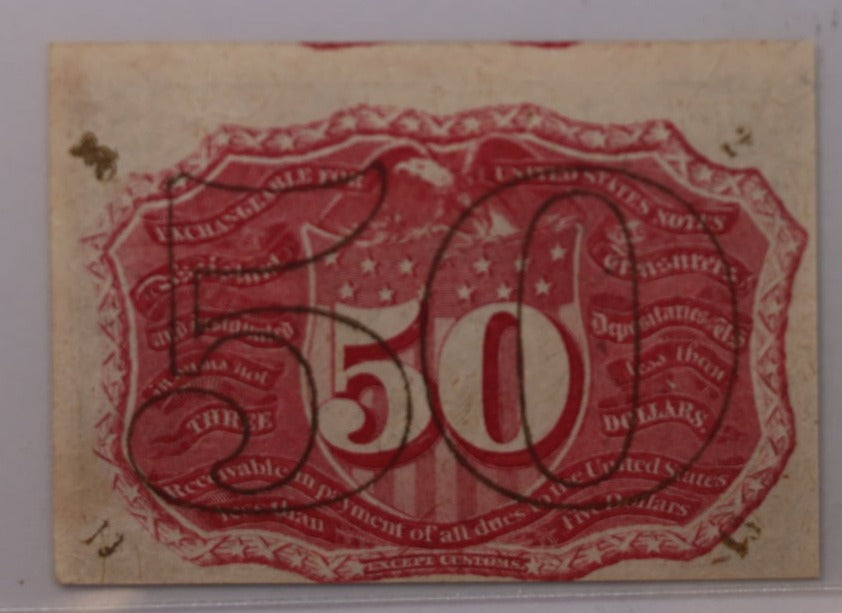 50 Cent, Fractional Currency., PCGS AU-58., Affordable Currency., STORE SALE #035172