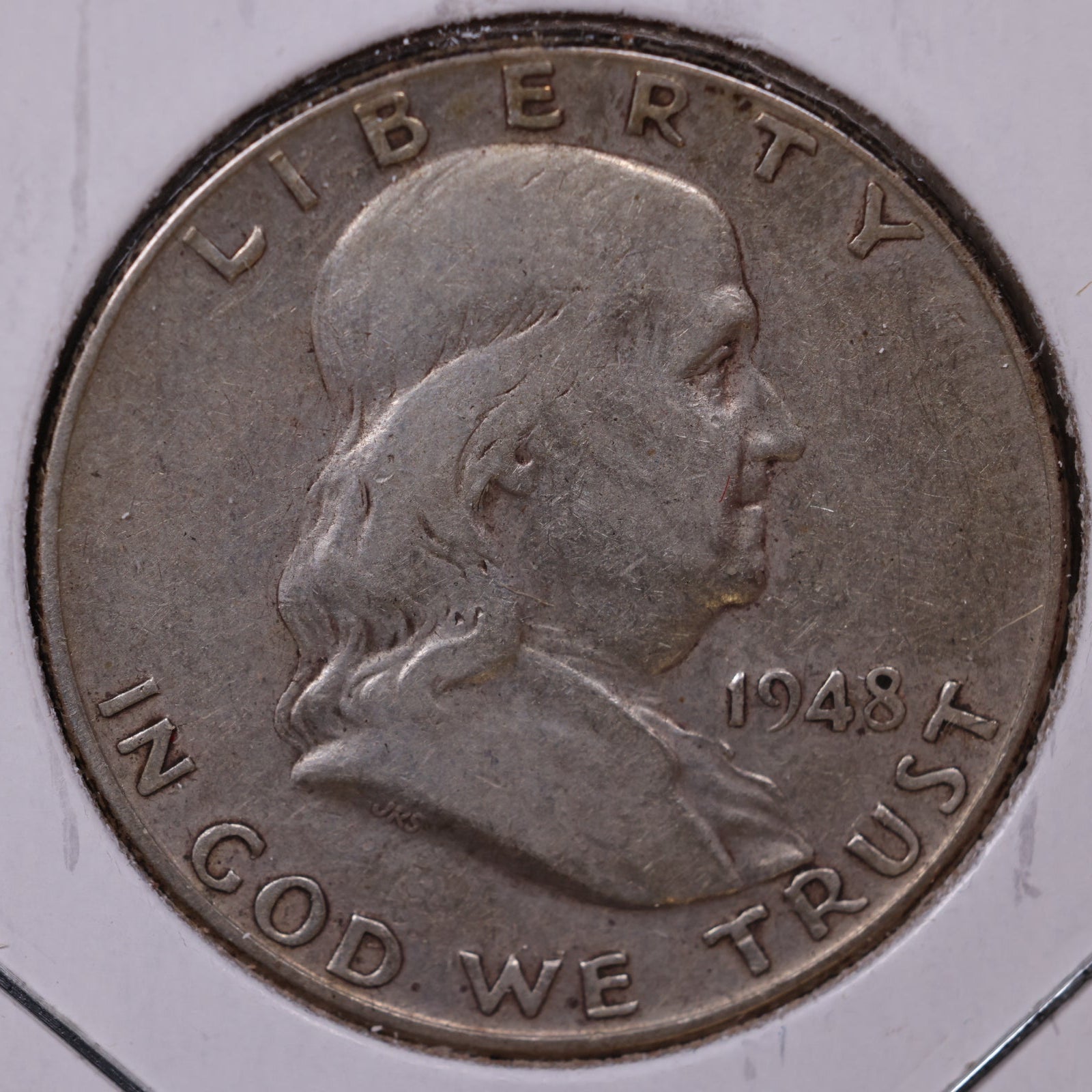 1948 Ben Franklin Half Dollar, Fine Circulated Coin. Store #HR1462