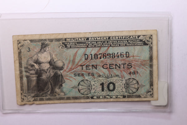 10 Cent, Military Payment Certificate, (MPC), Affordable Circulated Currency., STORE SALE #035201