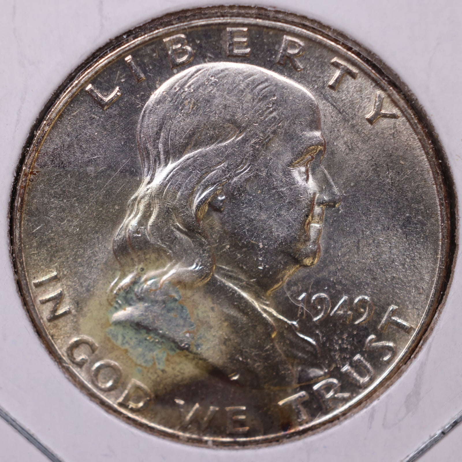 1949 Ben Franklin Half Dollar, Mint State Uncirculated Coin, Store #HR1485