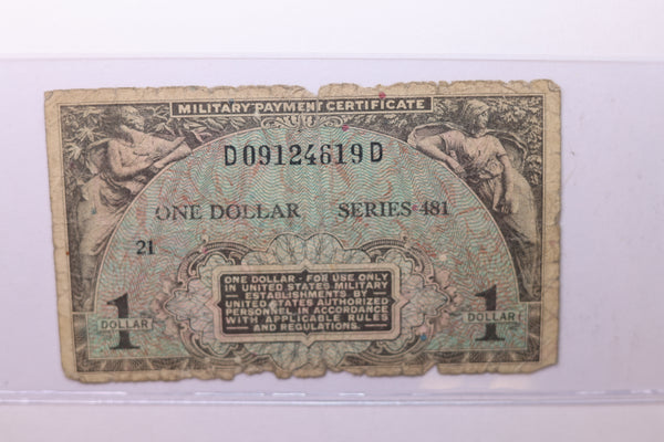 One Dollar, Military Payment Certificate, (MPC), Affordable Circulated Currency., STORE SALE #035213