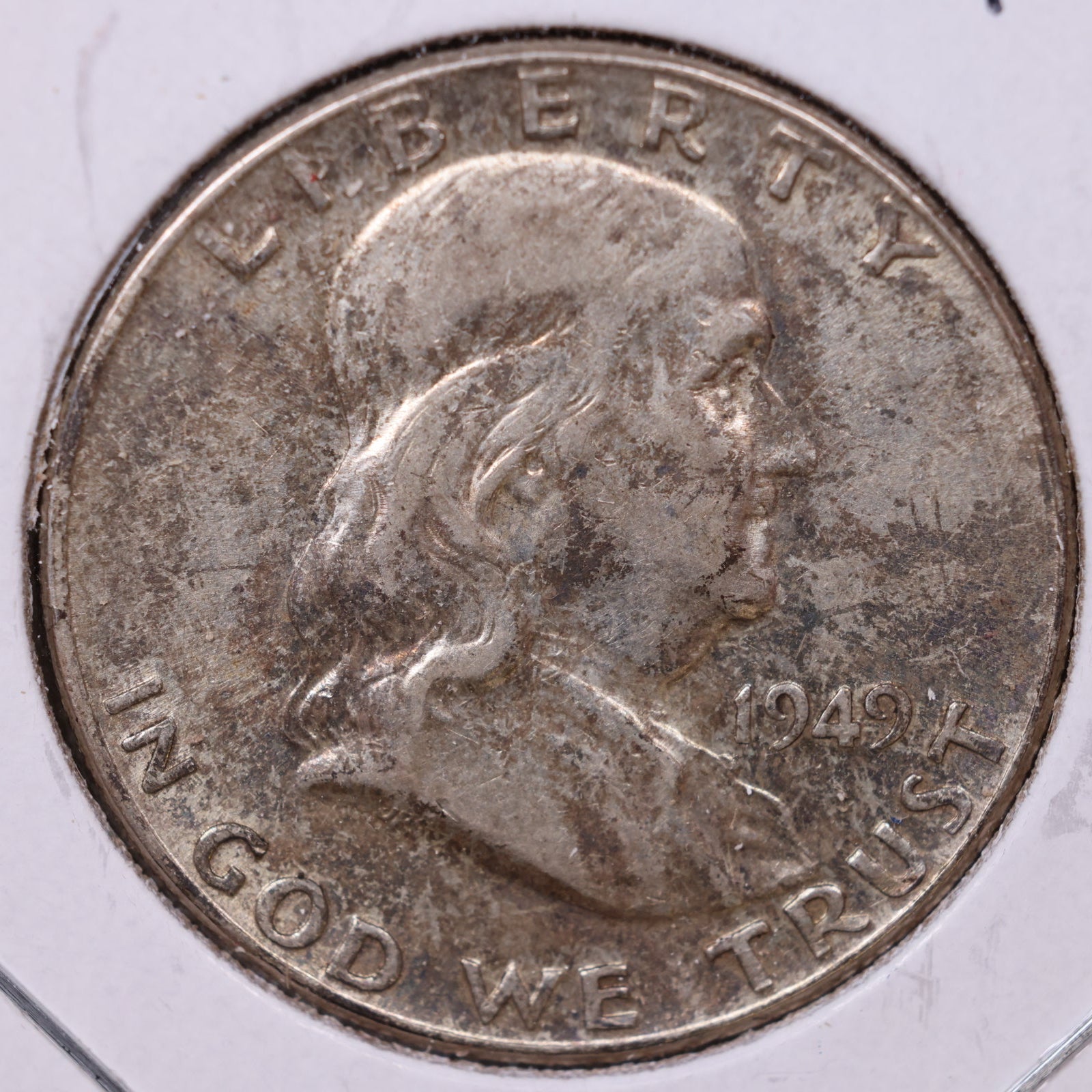 1949 Ben Franklin Half Dollar, About Uncirculated Coin, Store #HR1499