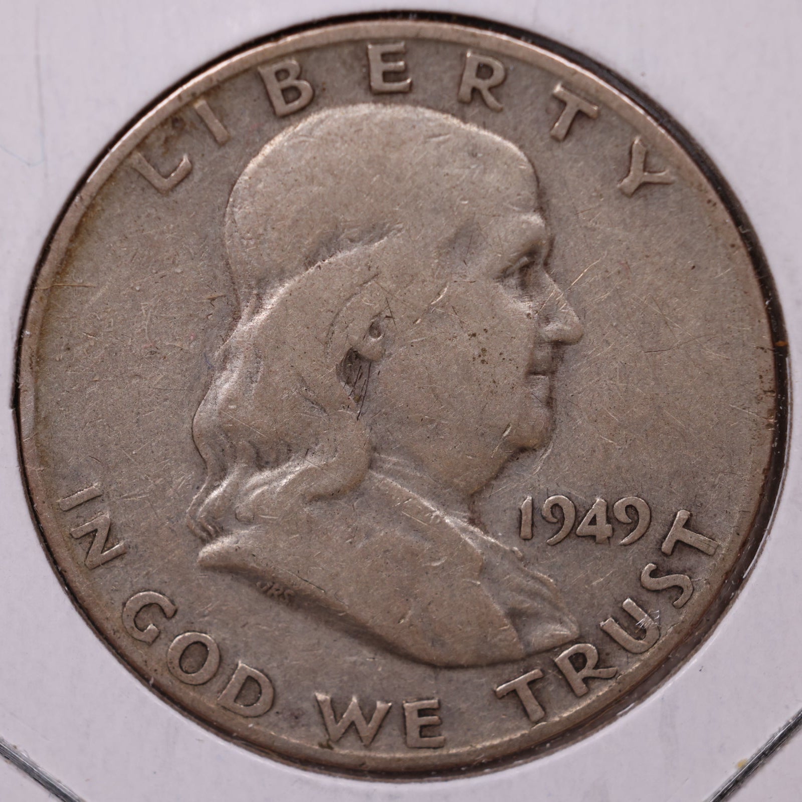 1949-D Ben Franklin Half Dollar, Very Good Circulated Coin, Store #HR1502